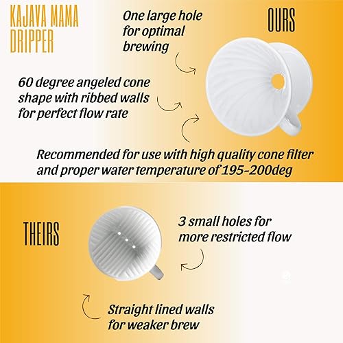 Miniatura 3 de Filtro gotero de café para preparar a mano - Accesorios de cerámica para preparación lenta de café para el hogar, cafeterías, restaurantes - Fácil