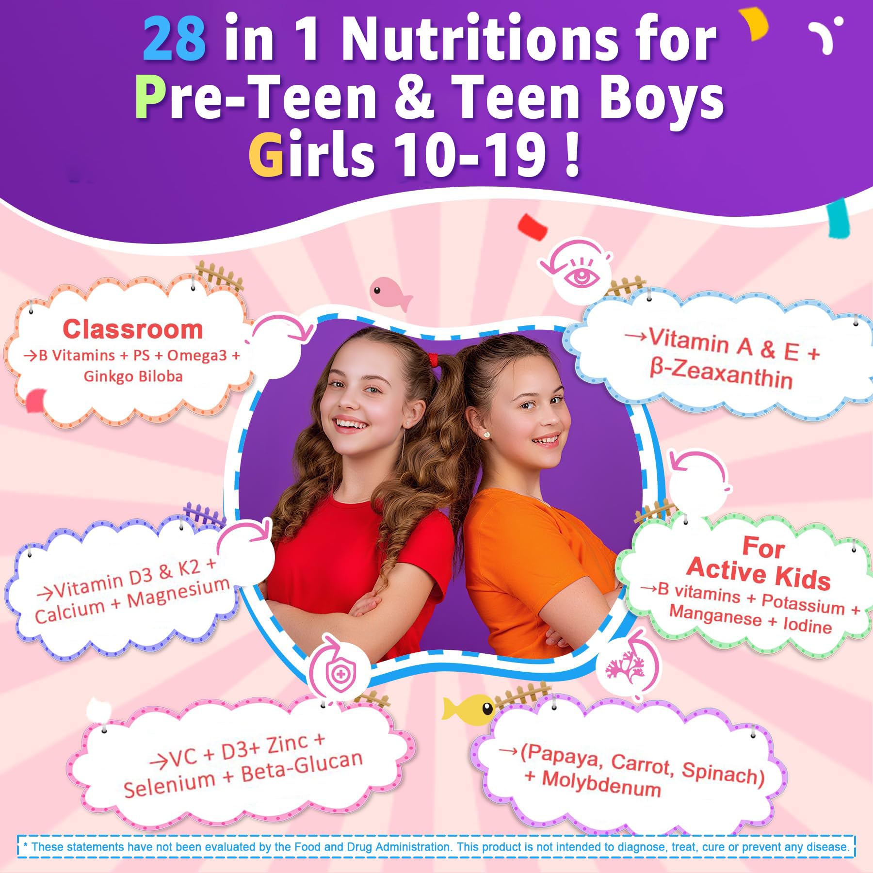 Multivitamin Filled Gummies for Teen Boys Girls 10,11, 12-17, 18, 19, — Amazon image 3