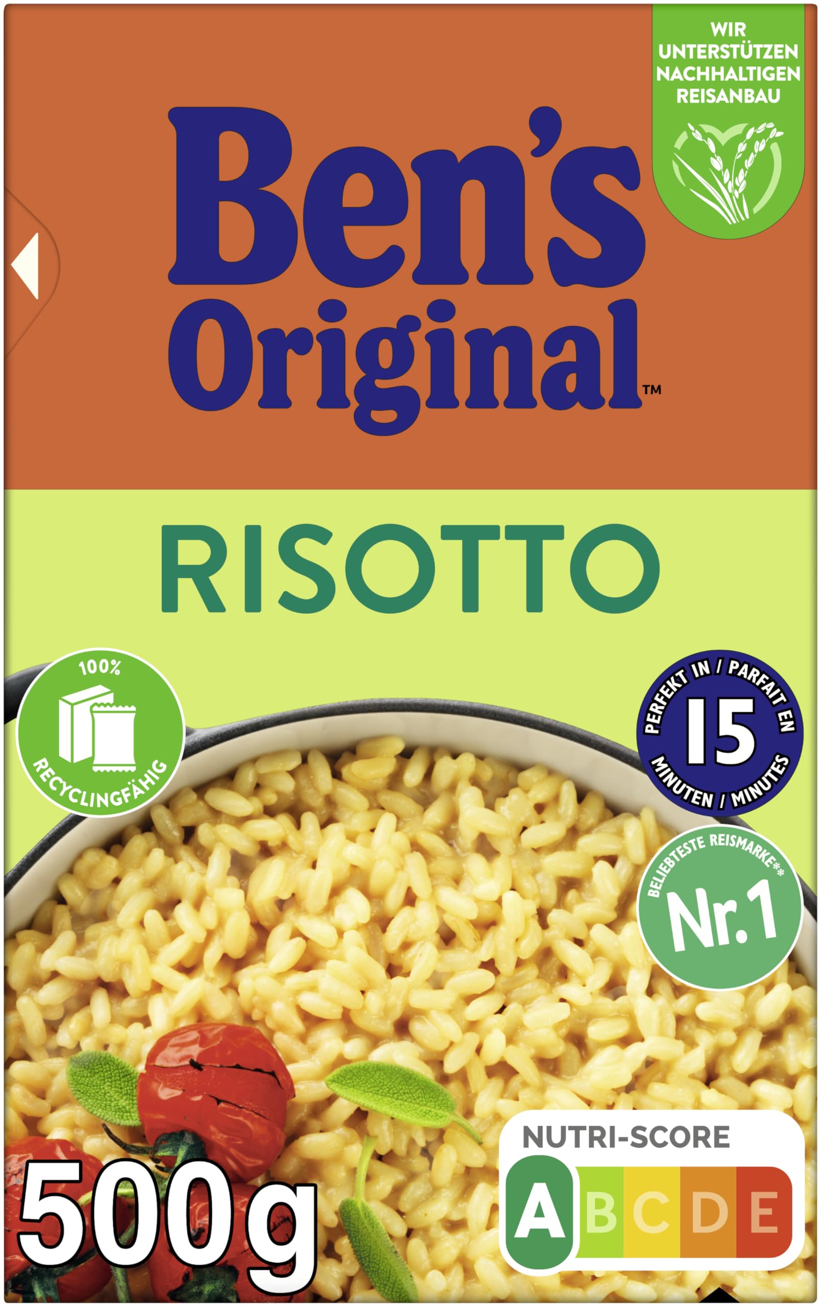 BEN'S ORIGINAL™ Loser Reis Risotto 12x500g | Risotto Reis lose, Cremiges Ergebnis, Ideal für klassisches Risotto