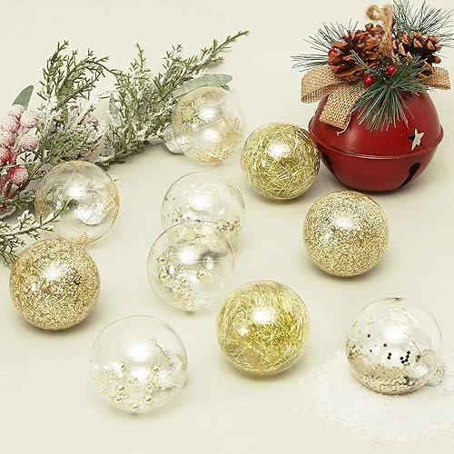 Miniatura 4 de Juego de adornos de Navidad de 2.76 pulgadas, 30 piezas inastillables decorativas colgantes con relleno delicado, bolas de árbol de Navidad