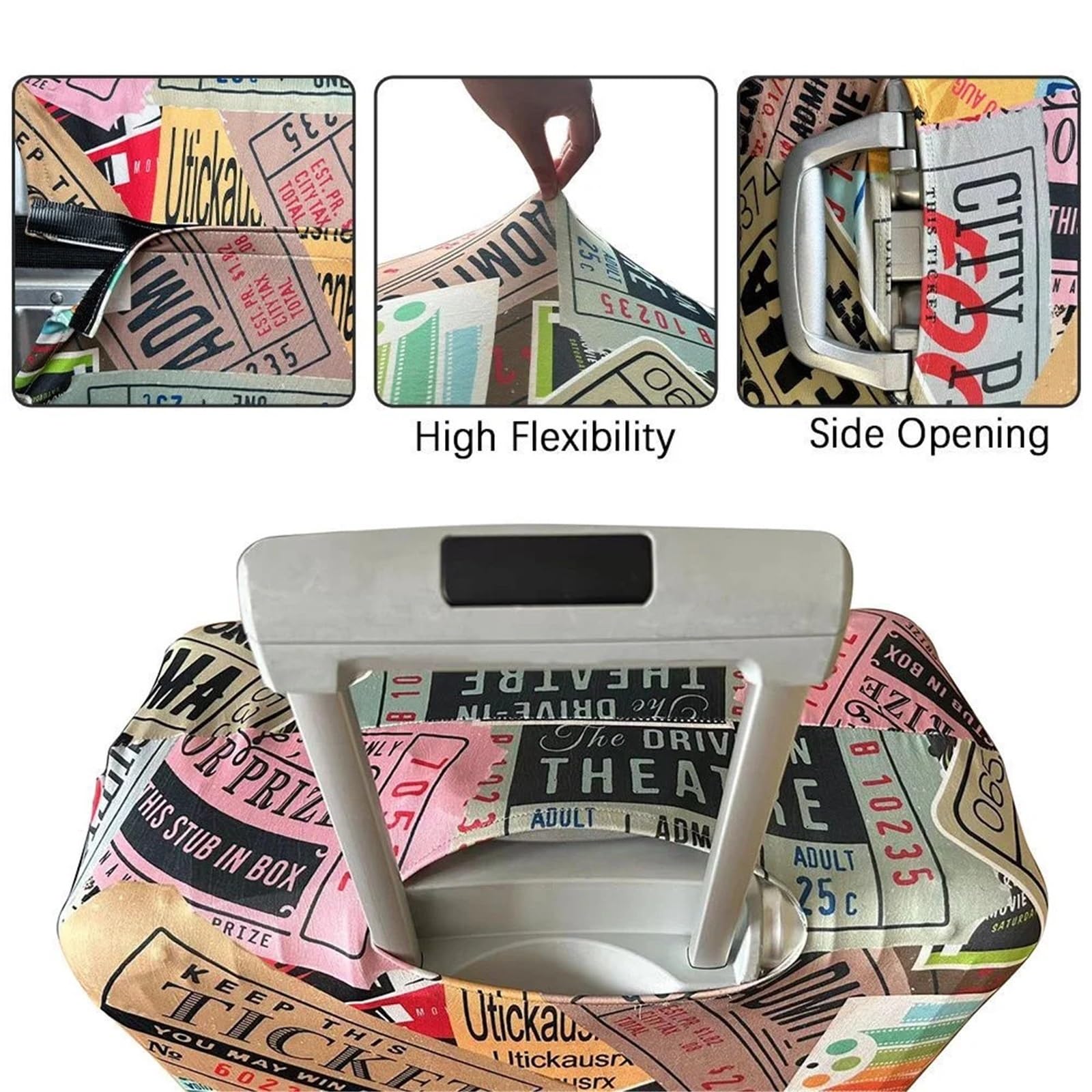 2 pezzi copertura for bagagli for valigia protezione for elasticizzati custodia for polvere for adatta 18-32 pollici Per Viaggi(Retro newspaper,18-21inch)
