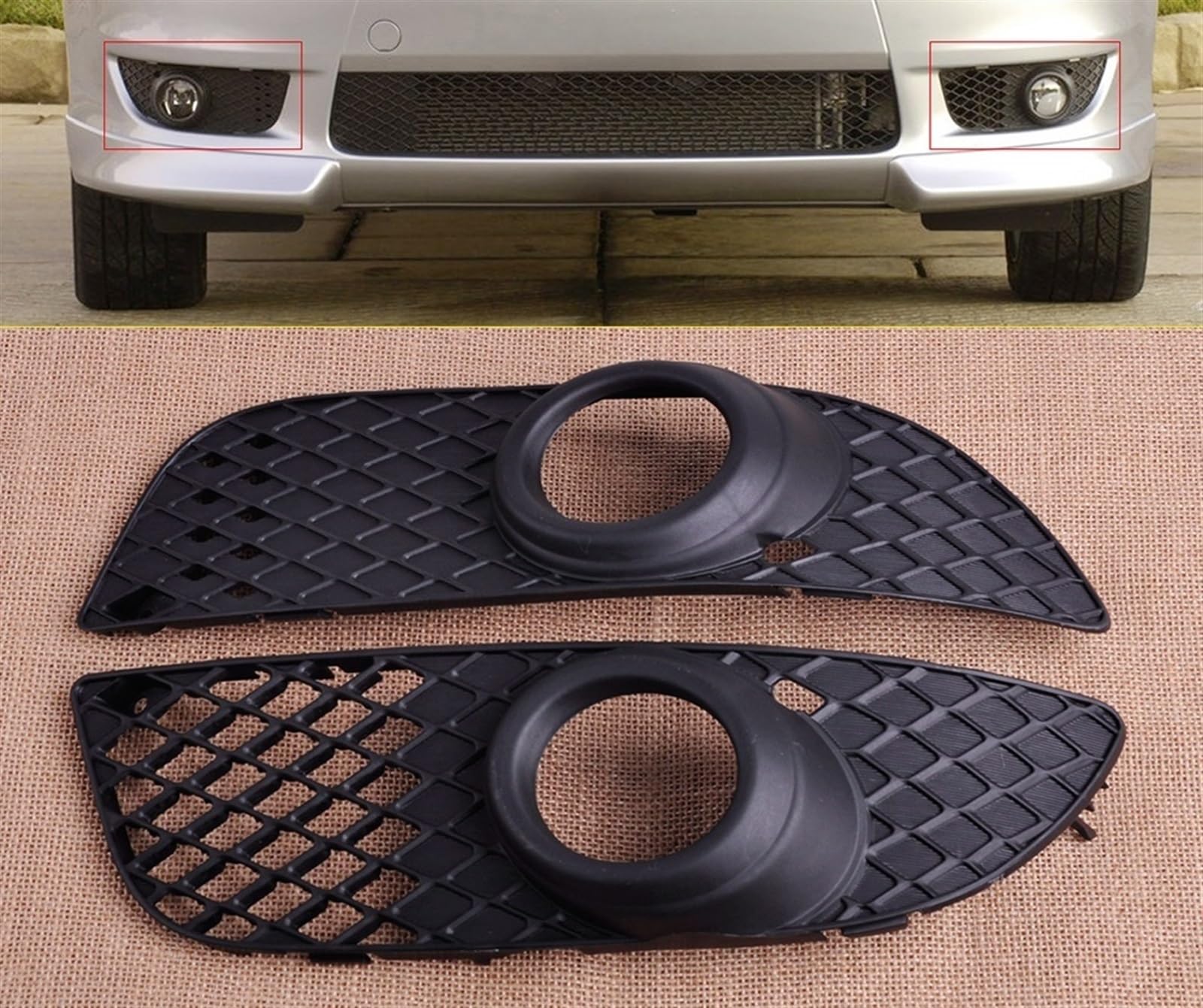 moldura de rejilla de luz antiniebla del parachoqu Para Mitsubishi para Lancer 2008-2013 8321A263 8321A264 lado izquierdo derecho 1 par cubierta de rejilla luz antiniebla
