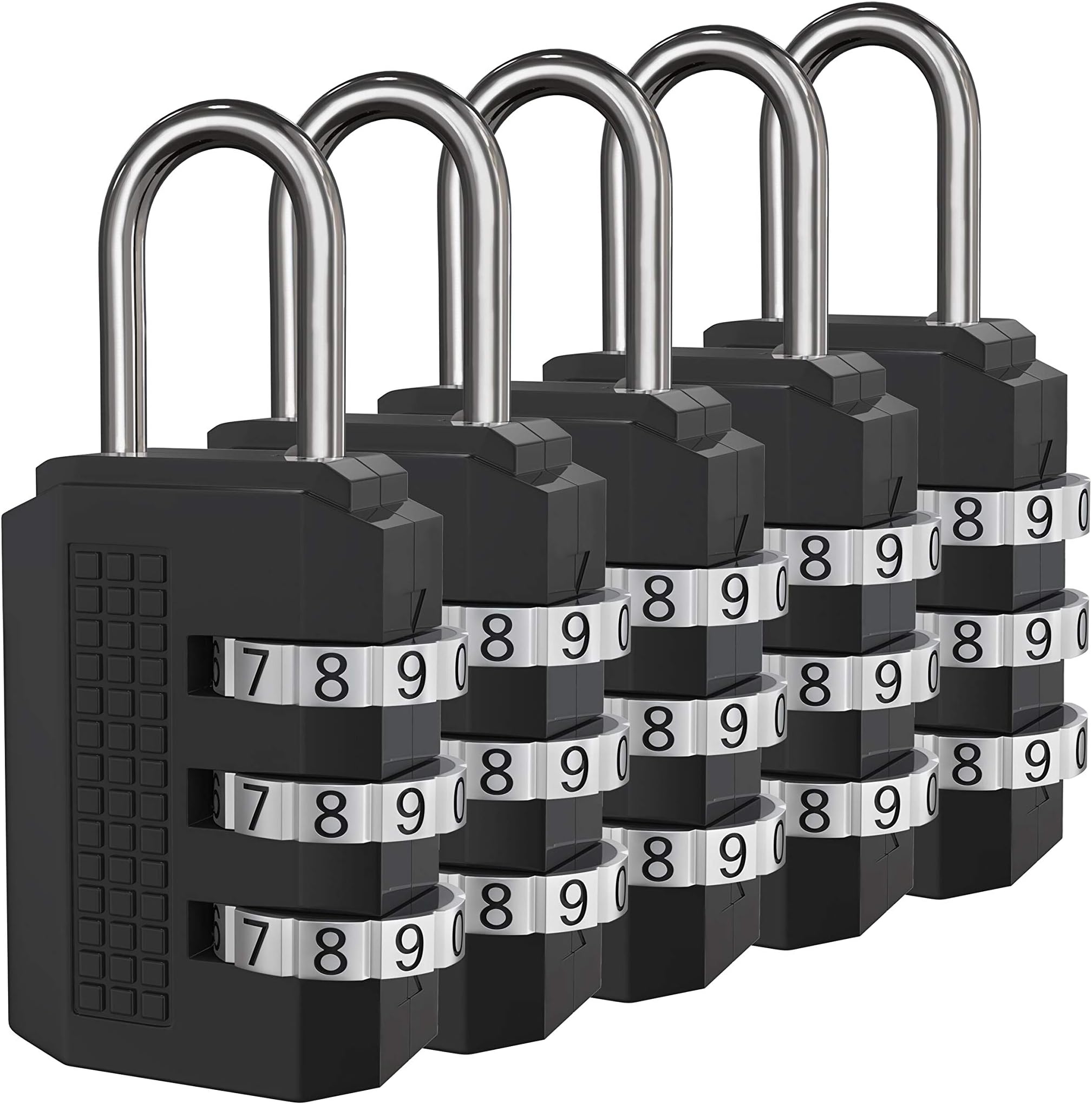 Leyaron Padlock, Combination Lock, 5 Black Digit Luggage Locks, Perfect Travel Locks for Suitcase & Backpack