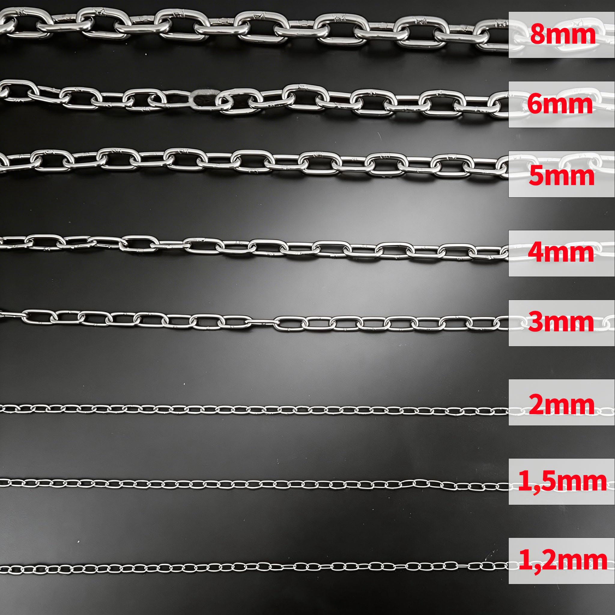 5MM Edelstahl Kette 4M,Edelstahlkette Meterware,Stahlkette,Gliederkette,Metallketten,stainless steel chain, für hängesessel schaukel hanging plants Wäschekette Boxsack