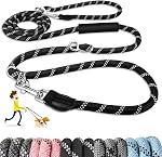 SlowTon Hands Free Dog Leash, 10FT Adjustable Dog Training Leash 1/2 Inch Nylon Heavy Duty Lead No Pull for Large Medium Dogs, Tangle Free Reflective Waist Leash for Dog Walking Running (Pink)