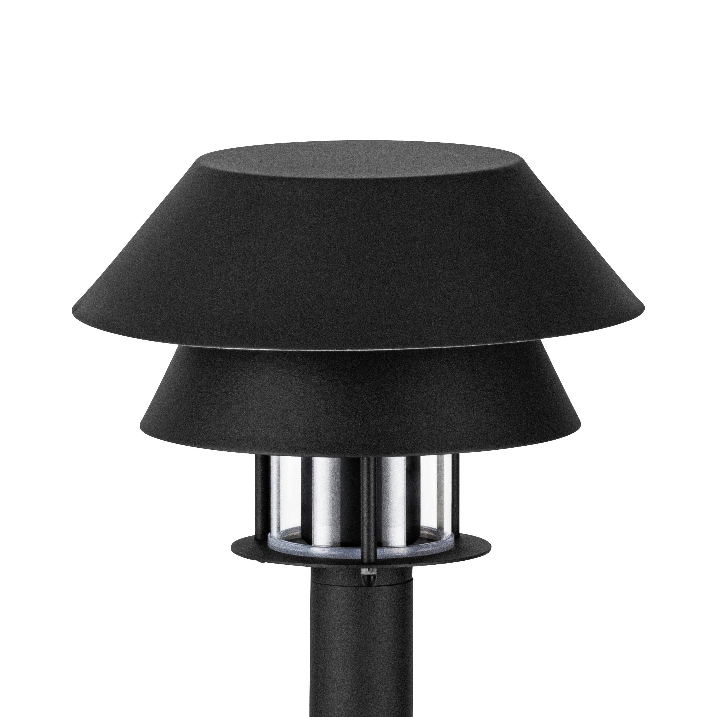 EGLO Outdoor Sockelleuchte Chiappera, Außenlampe für Garten | Außenleuchte stehend, Pollerleuchte aus Metall in Schwarz und Glas in Transparent, Lampe außen mit E27 Fassung, IP65