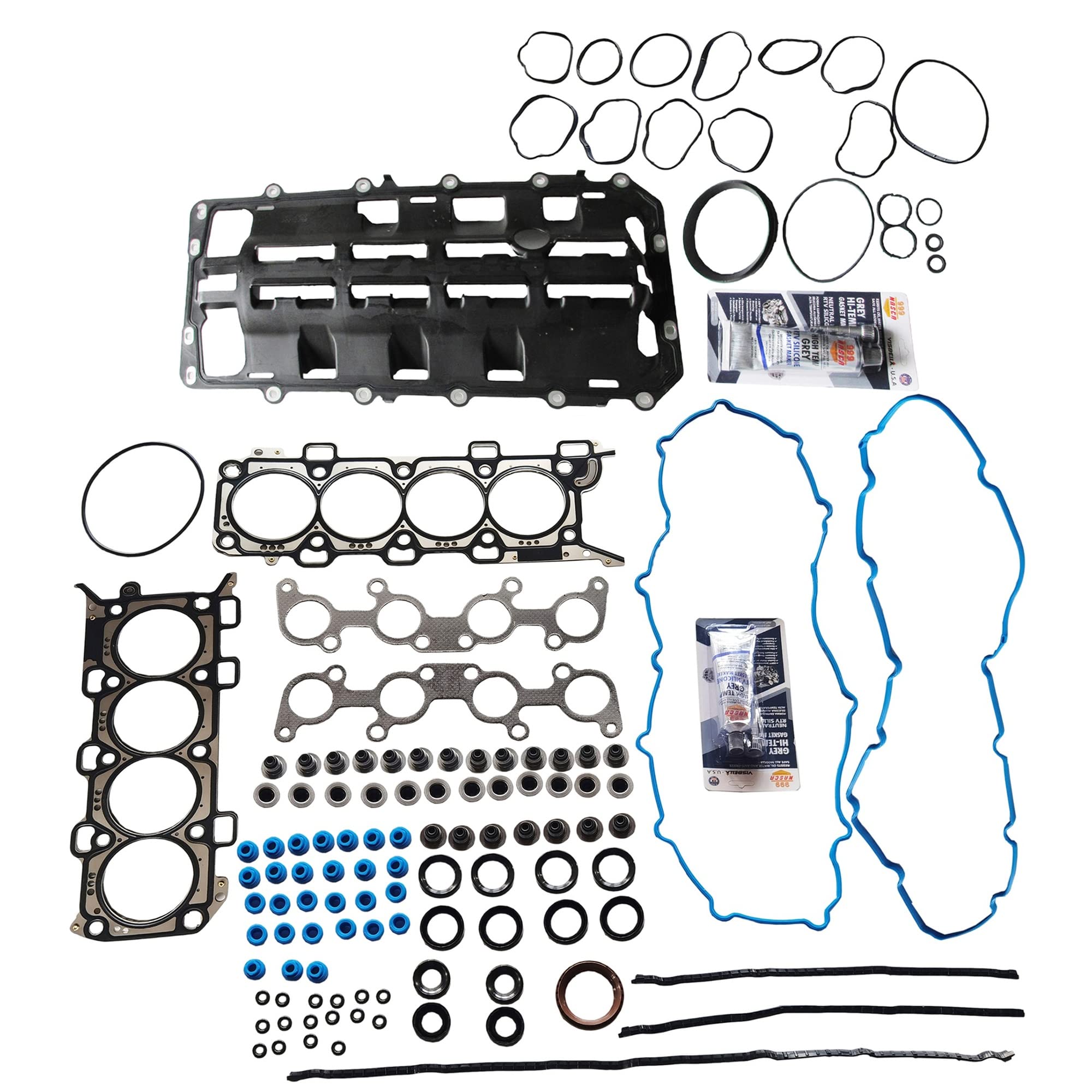 Partsflow Full Gasket Set Compatible With Ford F-150 V8 2013-2014 F-150 V8 Flex 2011-2014 Mustang V8 2011-2014 4951CC 302CID (32 Valve), VIN Code F OE#CS26550PT