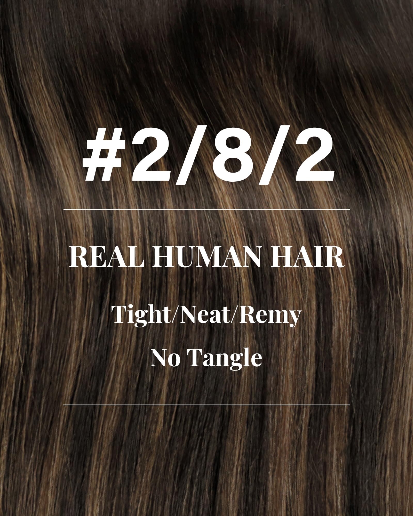Hetto Weft Hair Extensions Real Human Hair 18 Inch 100g Balayage Dark Brown Mix Light Brown - Image 3