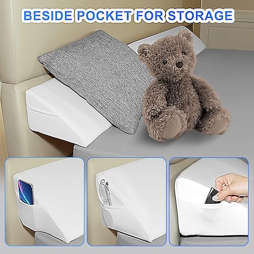 Miniatura 5 de Talcusble Tamaño Queen (60 x 10 x 6 pulgadas) almohada de cuña de cama Plusrelleno de cama para cojín triangular llena el espacio (0-8 pulgadas)