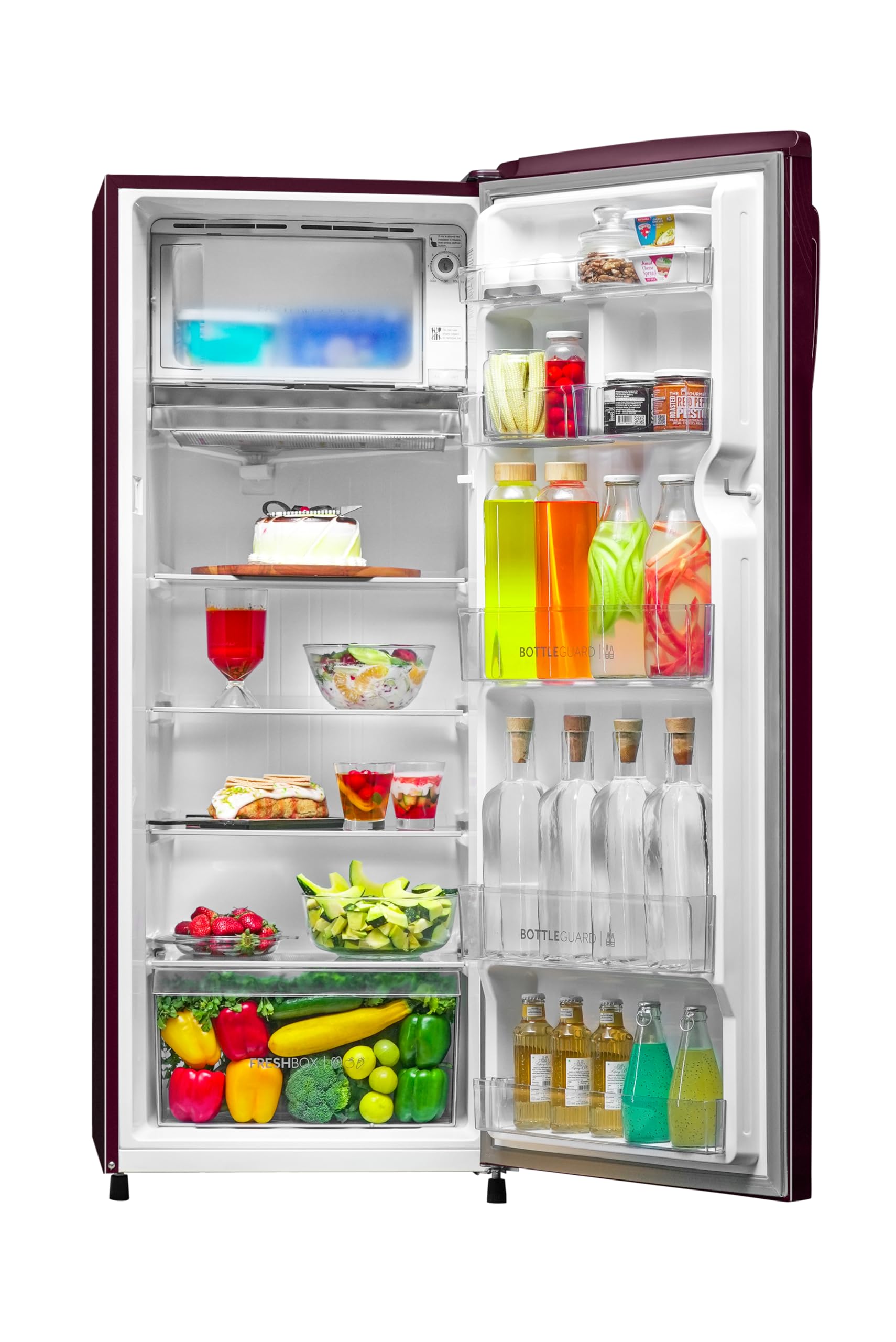 Haier 235L 2 Star Direct Cool Single Door Refrigerator|Toughened Glass  Shelves|Large Veg Box|Fast Freezing with Longer Cooling Retention|Easy &  Safe Clean Back (HRD-2562CRK-N, Red Karen) : Amazon.in: Garden & Outdoors