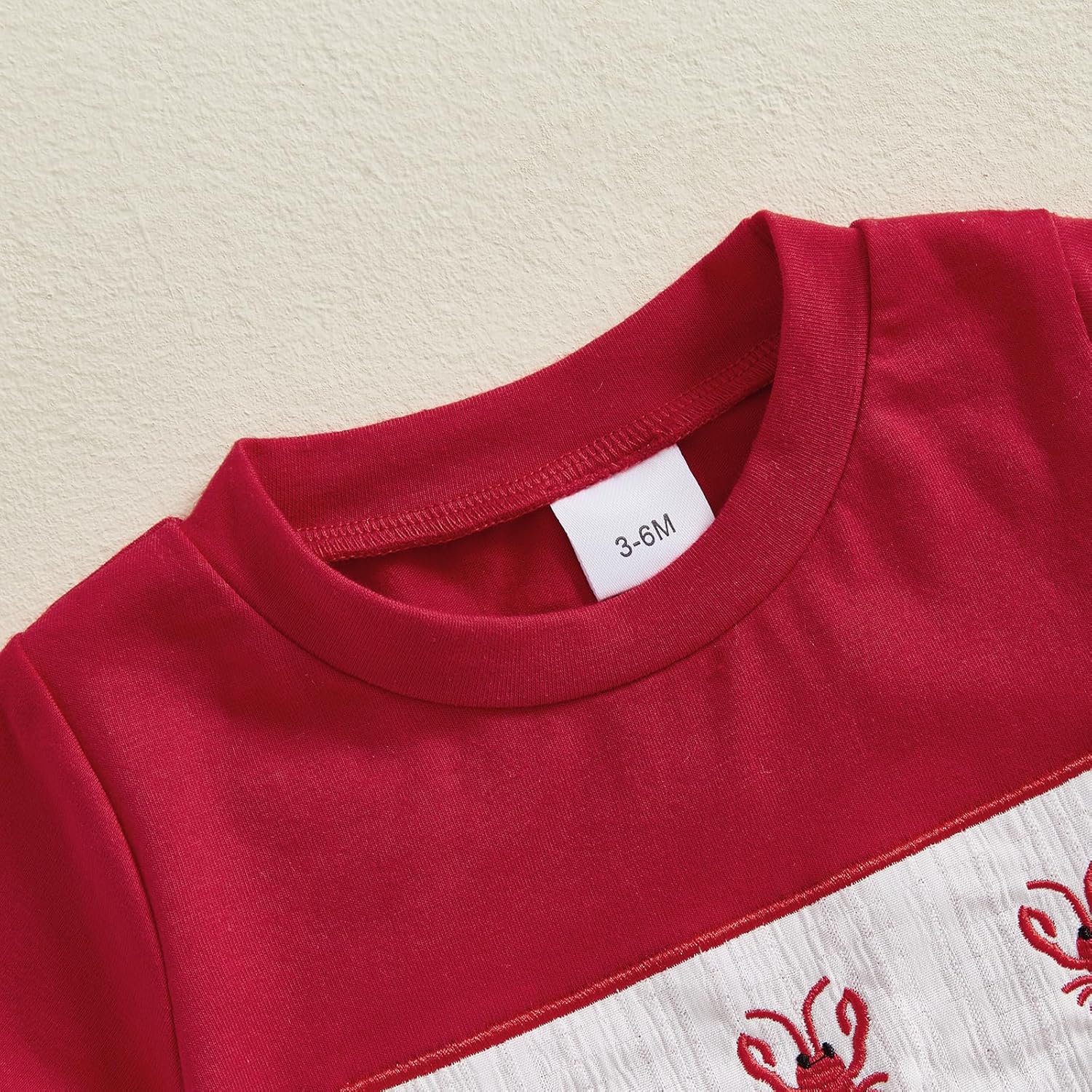 Toddler Little Boy Shorts Set Seafood Embroidered Short Sleeve T-shirts Plaid Elastic Waist Shorts Summer Clothes - Image 4