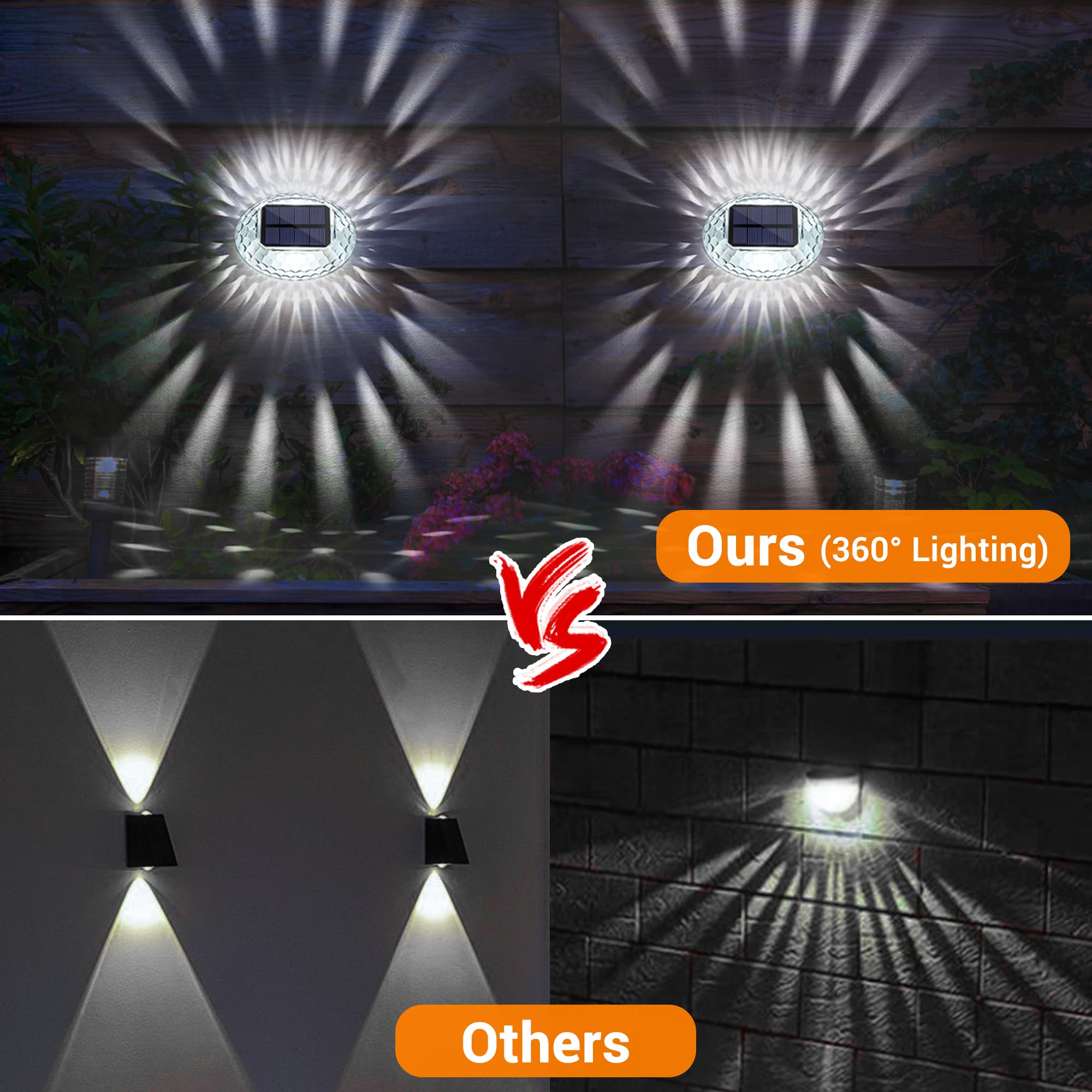 OOTDAY Solar Fence Lights, Solar Deck Lights Outdoor, Solar Garden - View #3