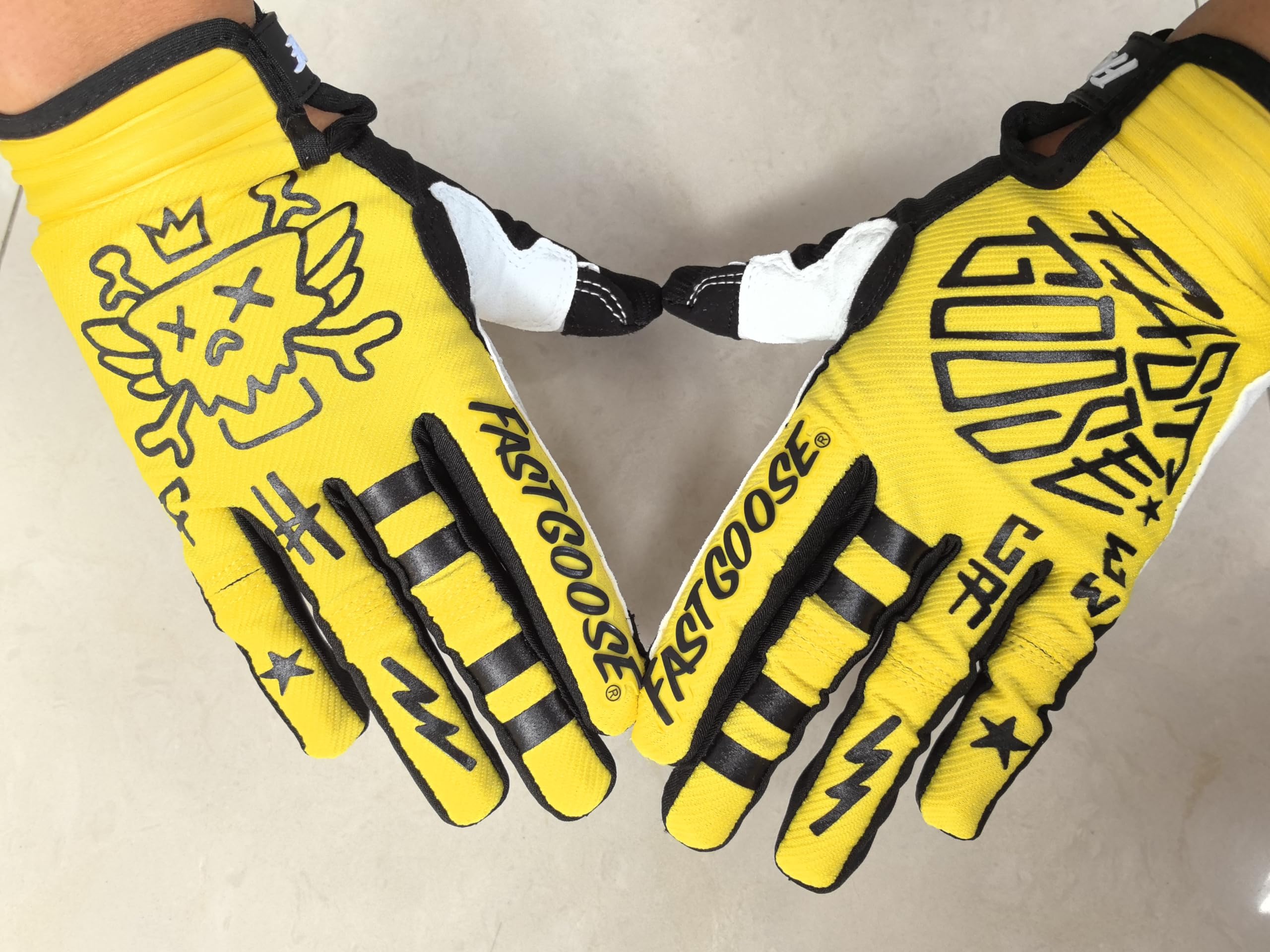 EXCEREY Cycling Gloves Mountain Bike Gloves for Outdoor Sports, Driving, Climbing for Men & Women (Yellow, S)