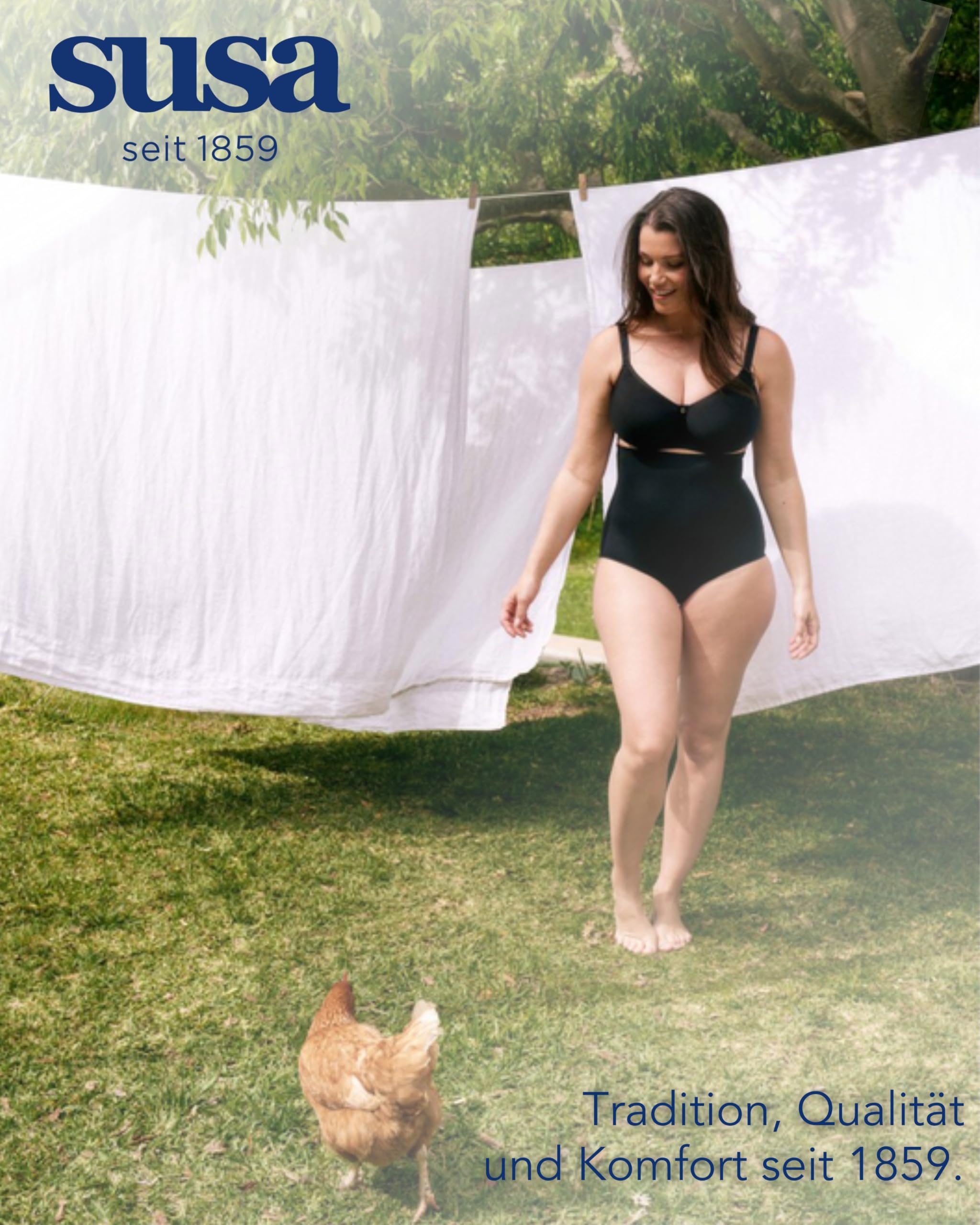 SUSA Shapewear I Gr. 36-48 I Miederhose 5572 I Bauchweg Hose Damen I Shaping Shorts mit Clean-Cut Beinabschluss & hohem Bein I Shape Wear mit Silikonbeschichtung am Bund I nahtlos & blickdicht