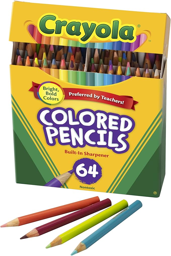 Crayola Mini Colored Pencils (Colors may vary), Coloring Supplies for Kids,  64 Count, Gift