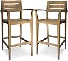 Christopher Knight Home Lera Outdoor Rustic Acacia Wood Barstool Set of 2, Teak Finish