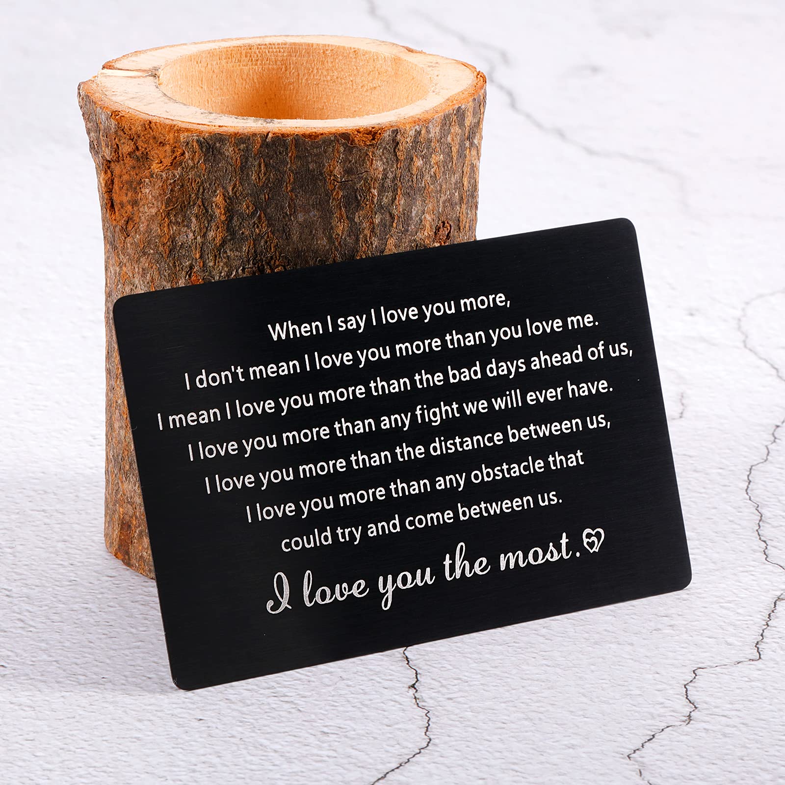 Personalisiertes Metall-Kärtchen Für Die Brieftasche – „I Love You“ Graviert, Geschenk Für Ihn