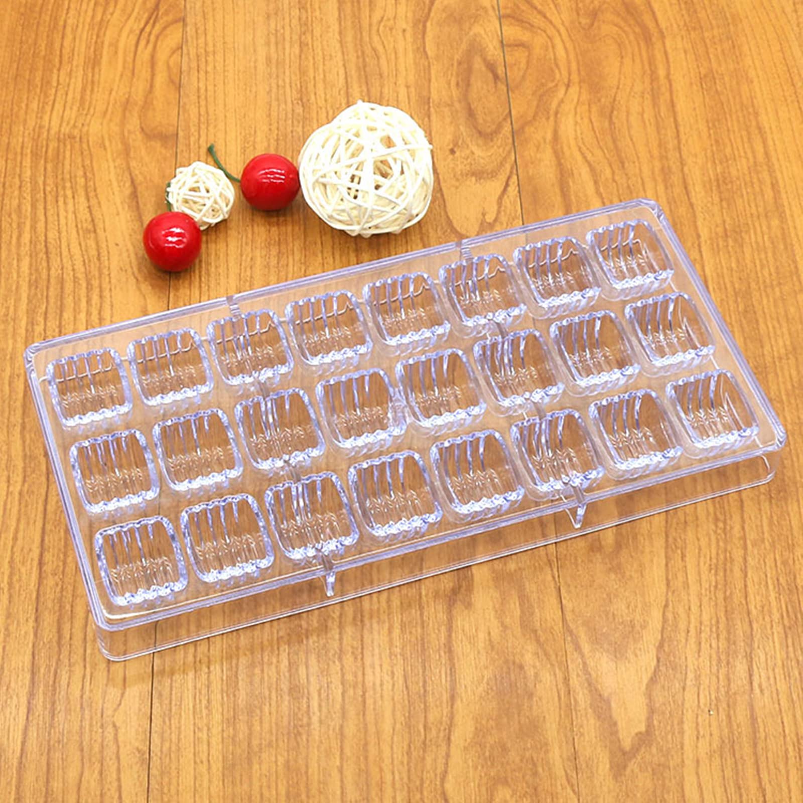 Binwat Chocolate Candy Mold PC Polycarbonate Chocolate Making Mould with Scraper (Cylindrical Corrugated Shape, 2pcs) - Image 4