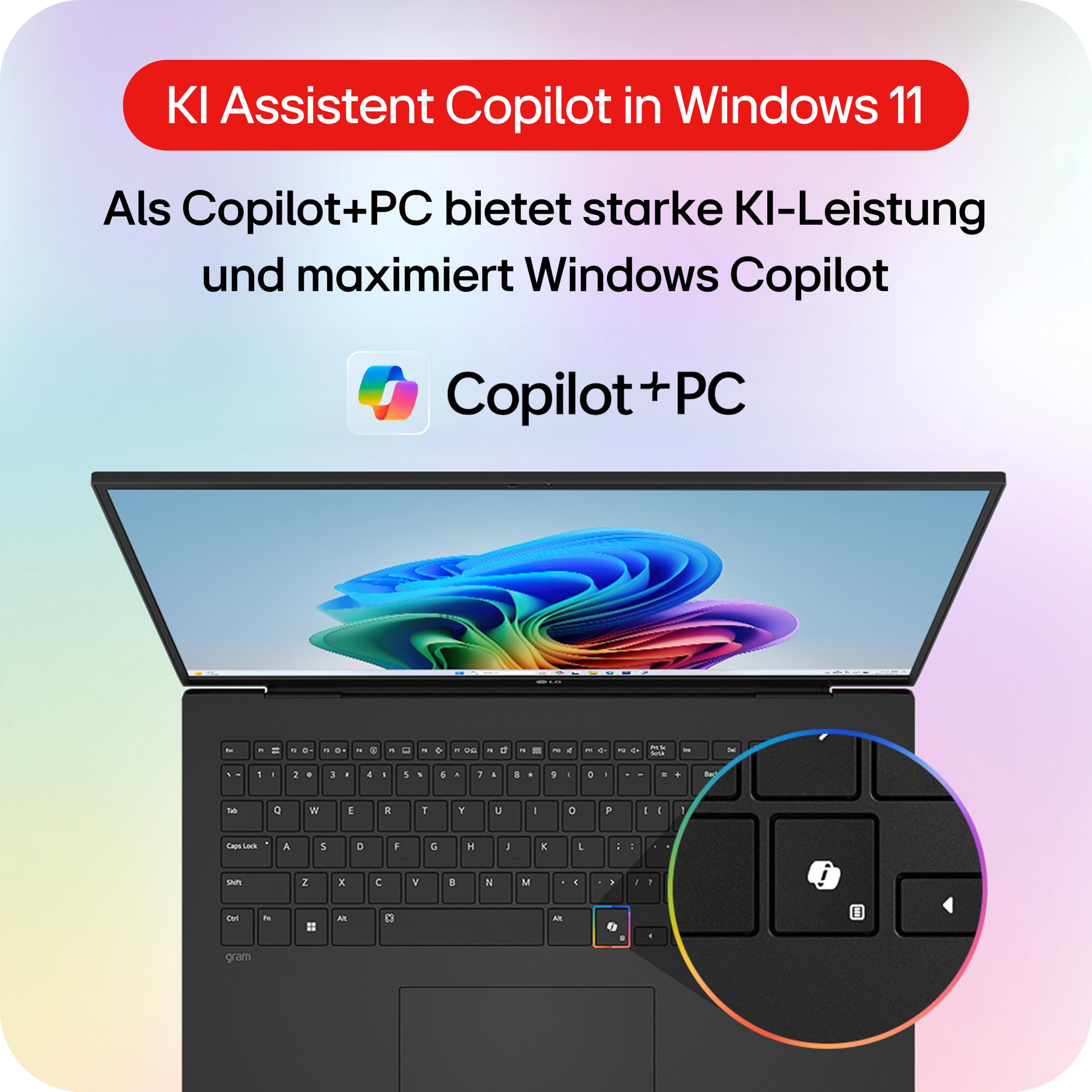 LG gram 17 17Z90TL-G.AU8BG (17 Zoll) IPS Notebook, Intel Core Ultra 7 258V, 32GB RAM, 2TB SSD, Intel Arc™ Graphics 140V, federleicht (1,389 kg), gram AI, Copilot+ PC, 77 Wh, Thunderbolt 4, Schwarz