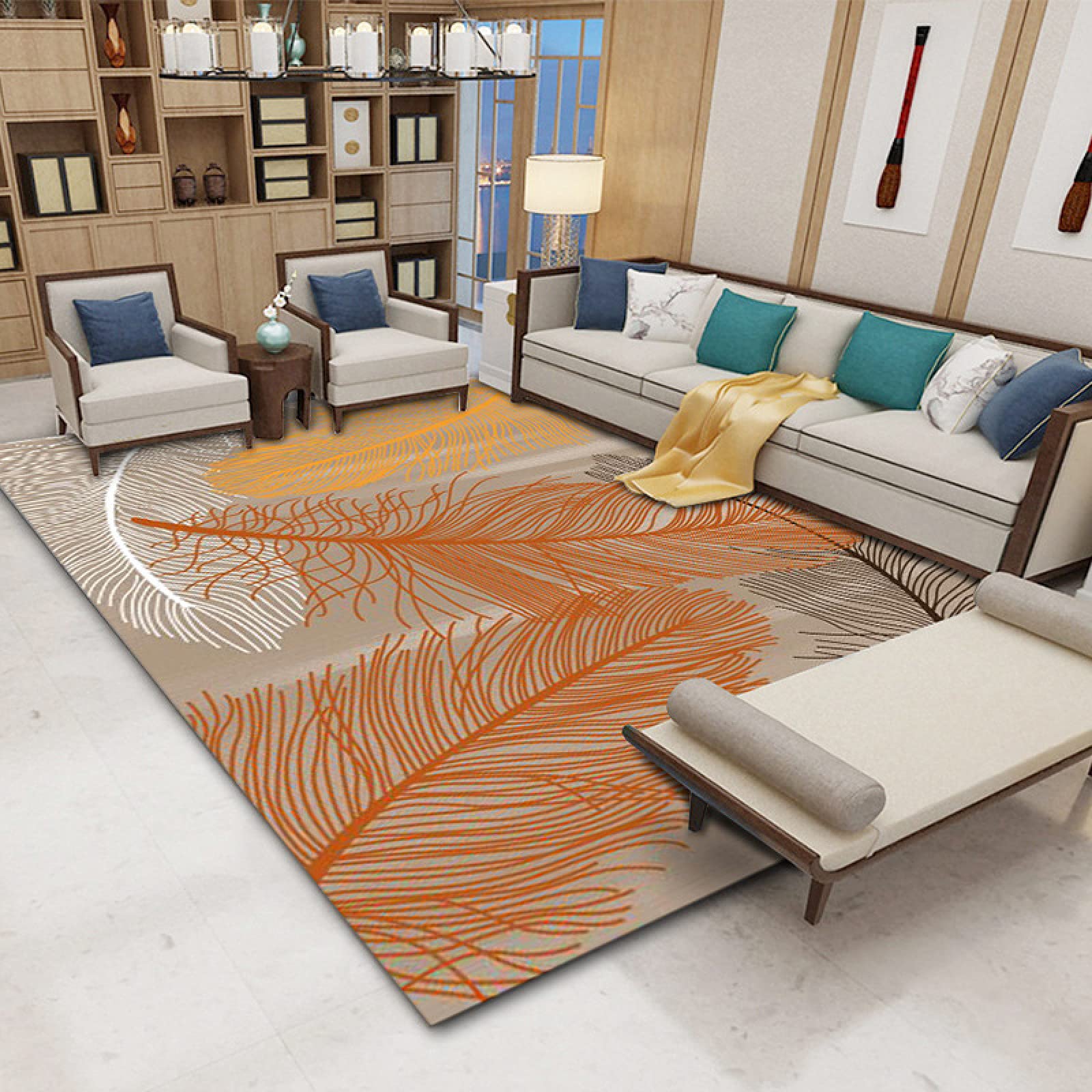 Tapis abstrait confortable et chaud pour réchauffer le sol du salon