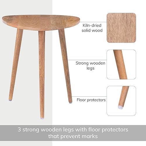 Miniatura 5 de MH London Bond Mesa auxiliar triangular de madera – Mesa auxiliar pequeña moderna de diseño exclusivo. Hecho a mano – Mesa auxiliar de madera –
