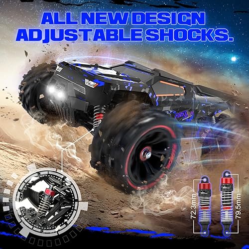 Miniatura 4 de Autos RC a escala 114 para adultos, 60 KPH de alta velocidad RC Truggy, camión de control remoto todoterreno 4X4, automóvil eléctrico impermeable