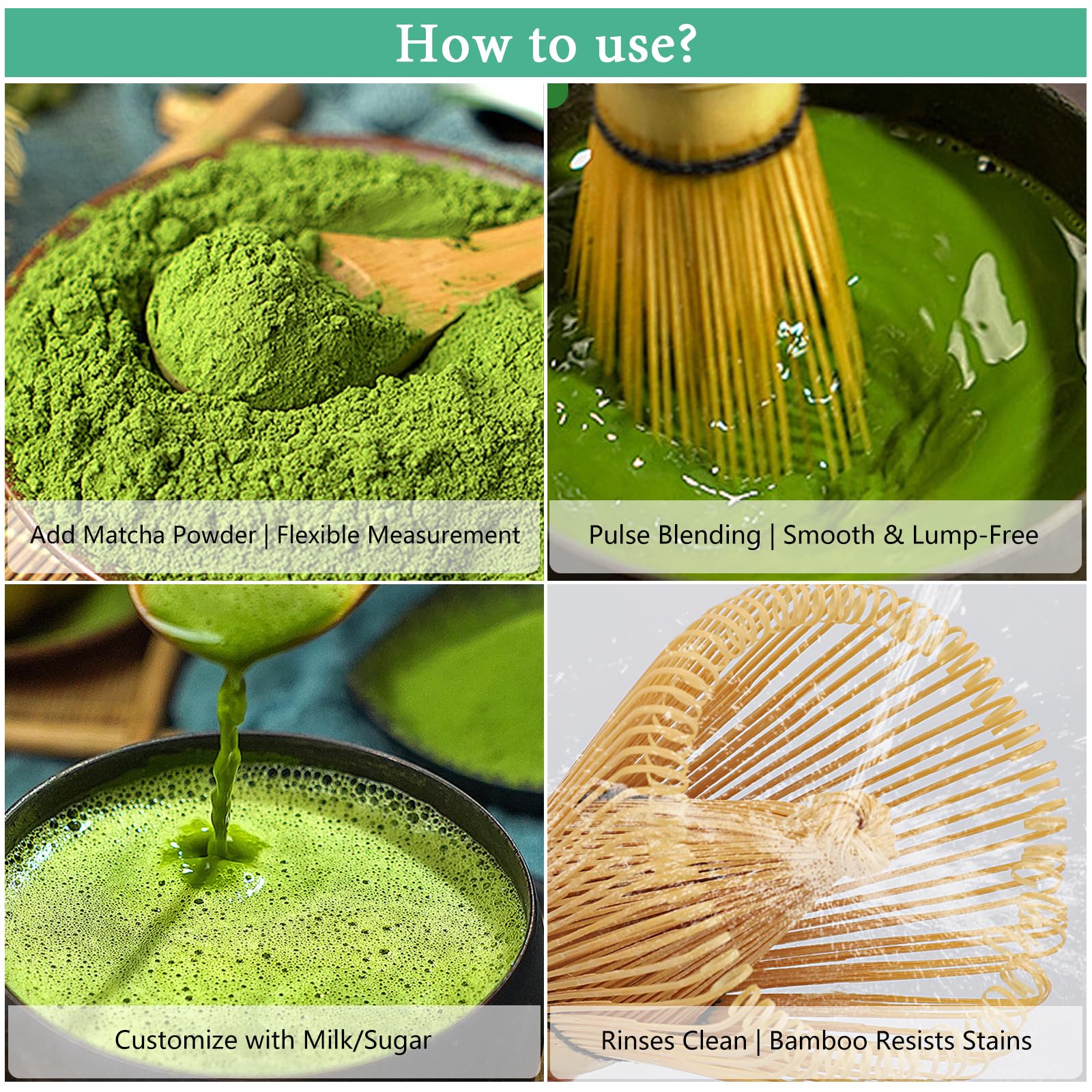 Japanisches Matcha Set(5-teilig) Matcha kit Matcha Tee set Bambusbesen Bambuslöffel Sieb Besenhalter Die perfekte Wahl für Liebhaber der japanischen Matcha-Kultur