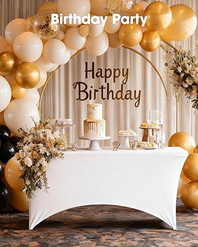 Miniatura 7 de Pureegg Mantel de elastano de 6 pies, paquete de 2, paño ajustado y ajustado para mesa rectangular, sin arrugas y elástico para fiestas, bodas,