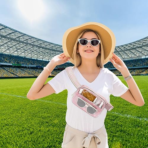 Miniatura 4 de Riñonera transparente aprobada para mujeres y hombres con correa ajustable, bolsa cruzada transparente para conciertos, deportes, viajes,