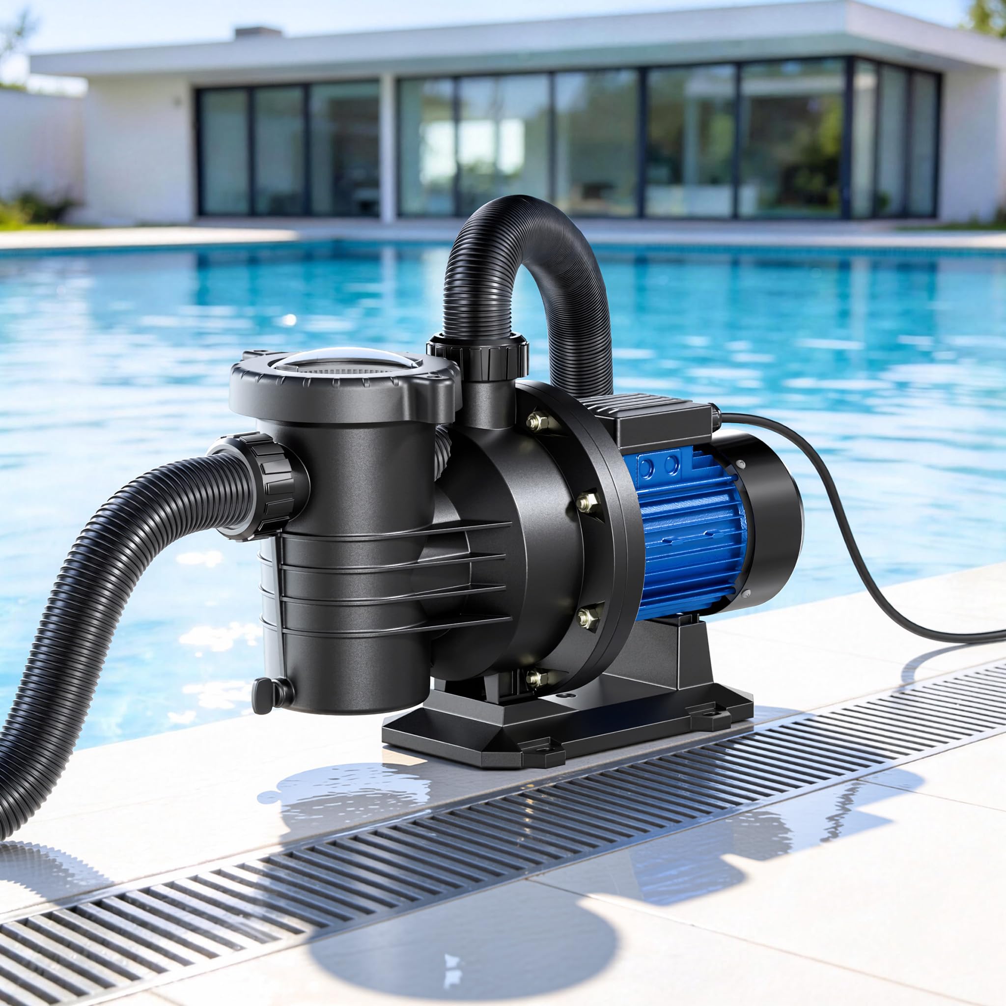 Wiltec Bomba de piscina 18600 l/h 750 W para piscinas de 74-110m ³, bomba con altura de elevación de 13 m bomba de circulación para albercas