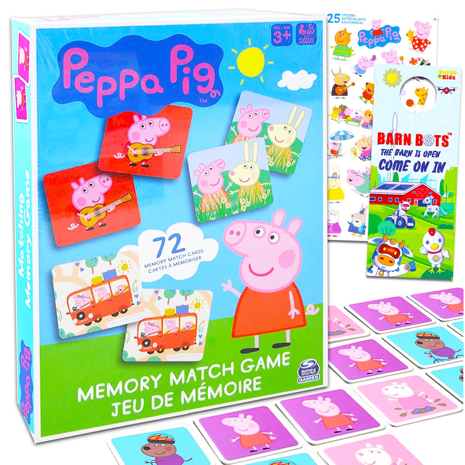 Peppa Pig Memory Game Set - Peppa Pig Educational Toy Bundle with Peppa Pig Matching Game Featuring Peppa Pig Stickers, and More | Peppa Pig Learning Toy