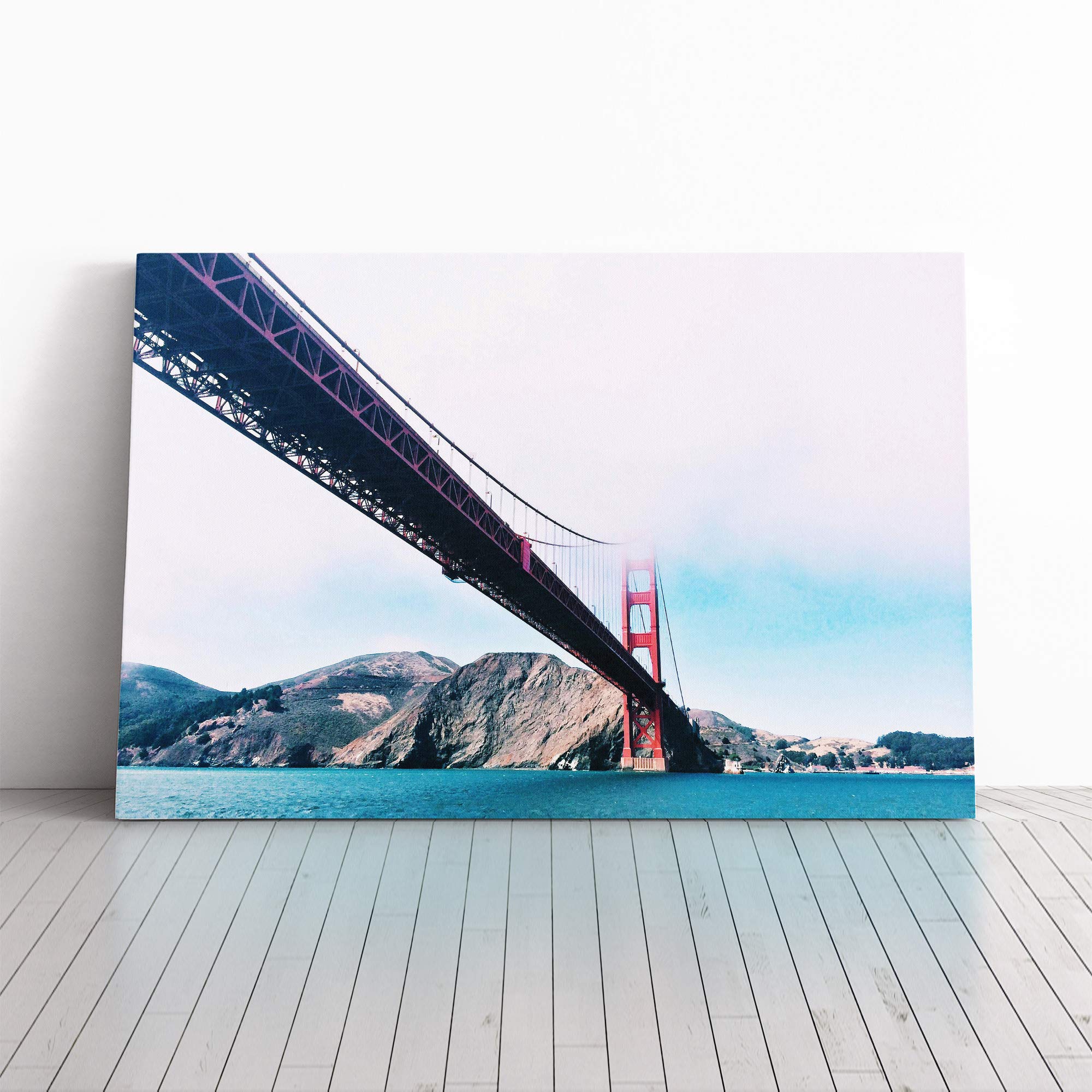 The Golden Gate Bridge San Francisco California (3) Canvas Print | Gallery Wrapped 30mm Frame Wall Art | 20x14 inches | Ready to Hang | Modern Cityscape Picture | Living Room Bedroom Lounge Office