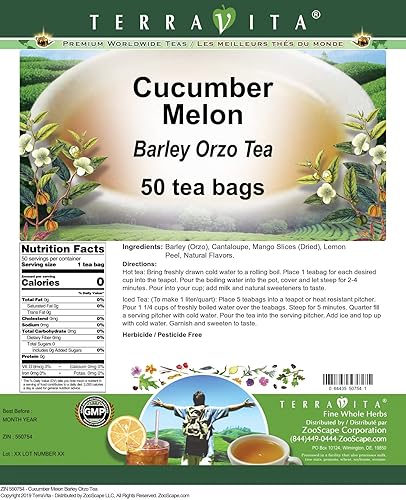 Miniatura 2 de Pepino Melón Cebada Orzo Té (50 bolsitas de té, ZIN 550754) - Paquete de 3