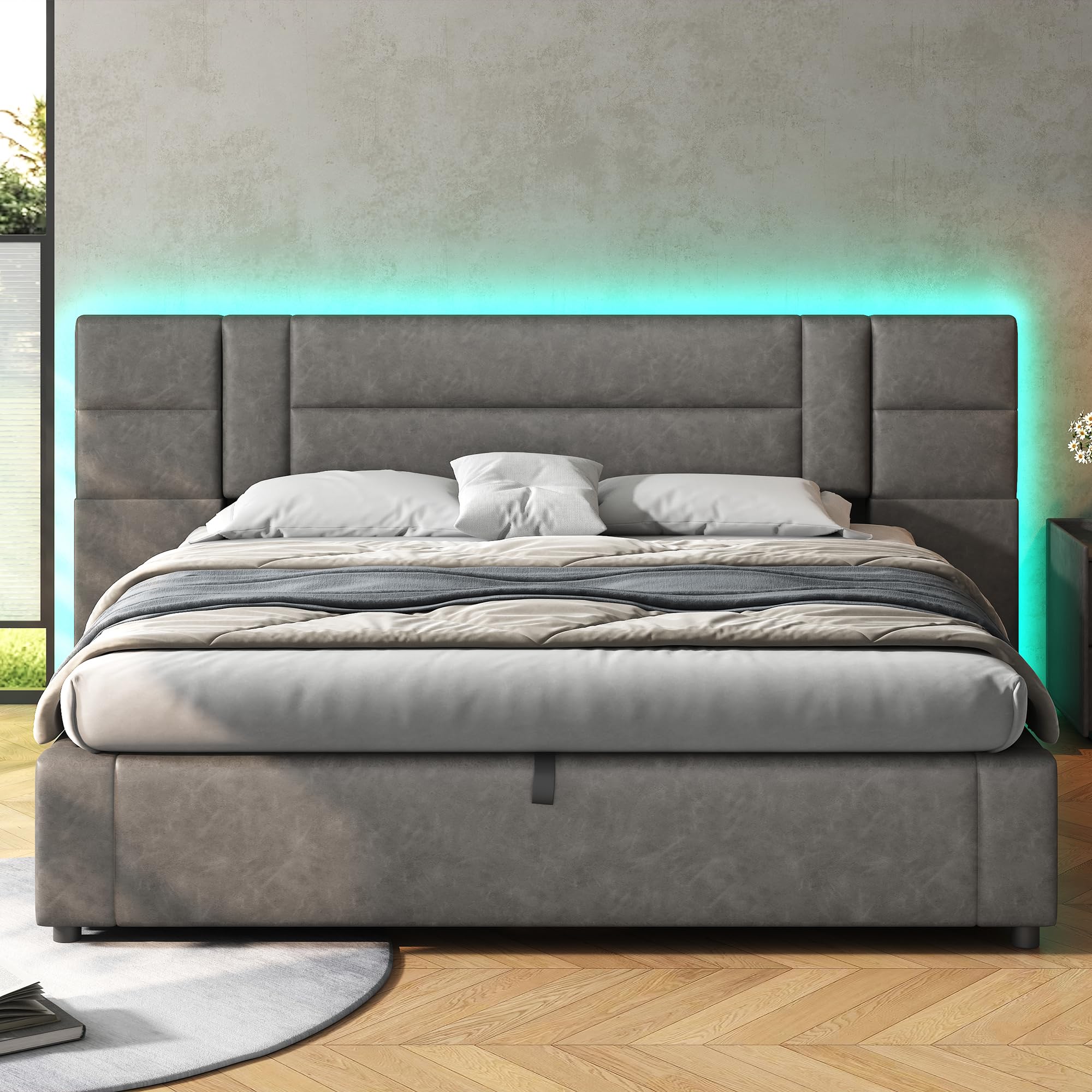 Kebnor Gestoffeerd bed eenpersoonsbed met in hoogte