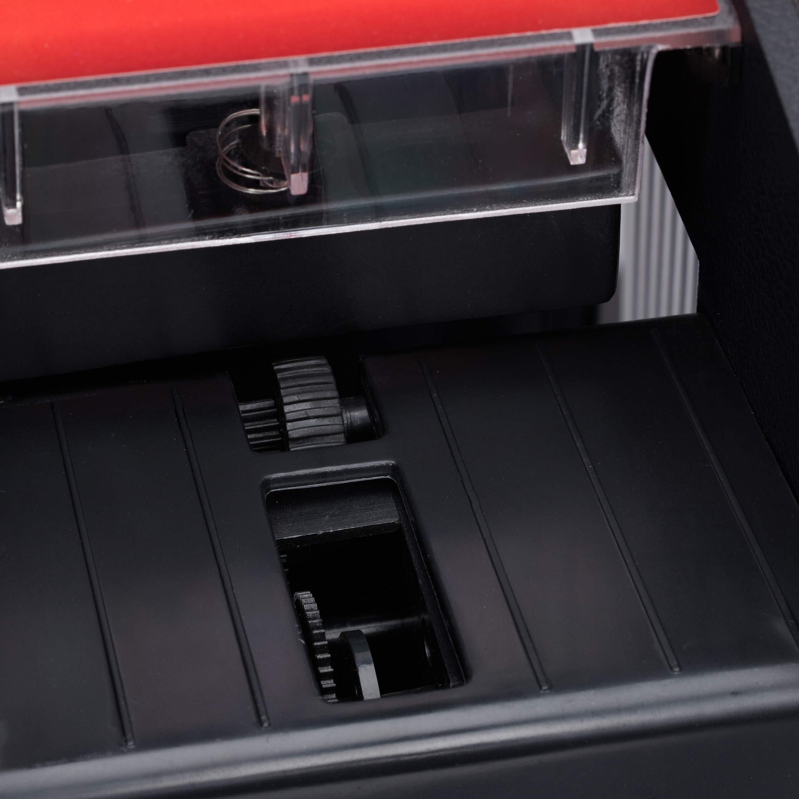 Relaxdays, mescolatore di carte nero elettrico, in pelle, 4 mazzi, mescola automaticamente le carte, standard