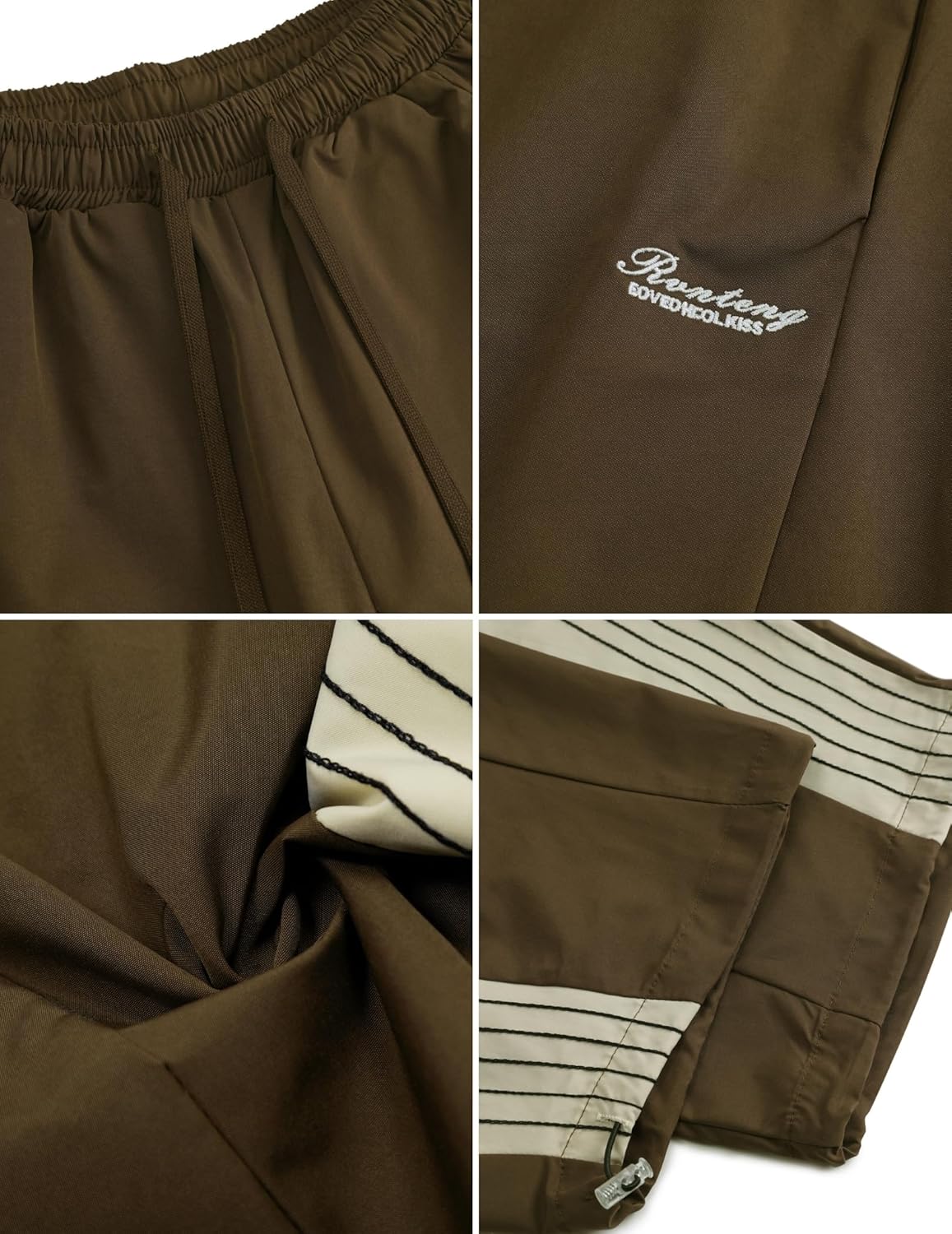 Vamtac Striped Track Pants Women Baggy Sweatpants Casual Parachute Wide Leg Cargo Pants Y2k with Drawstring - Image 5