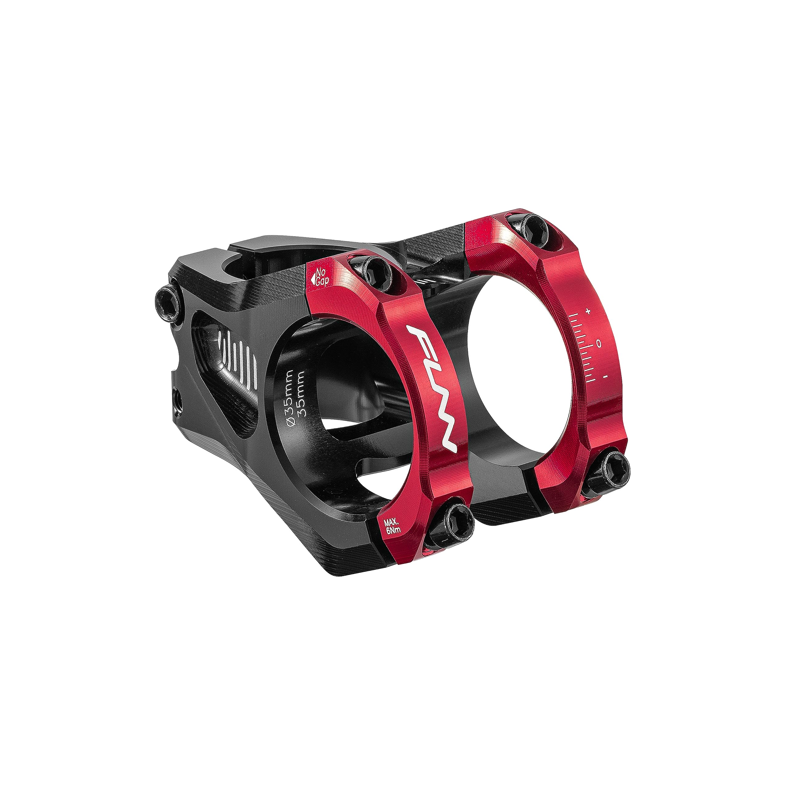 Funn Equalizer Bike Stem with Zero Rise- Length 35mm stem with 35mm Bar Clamp, 0 Degree Alloy Bike Stem for Mountain Bike and BMX Bike (Red)