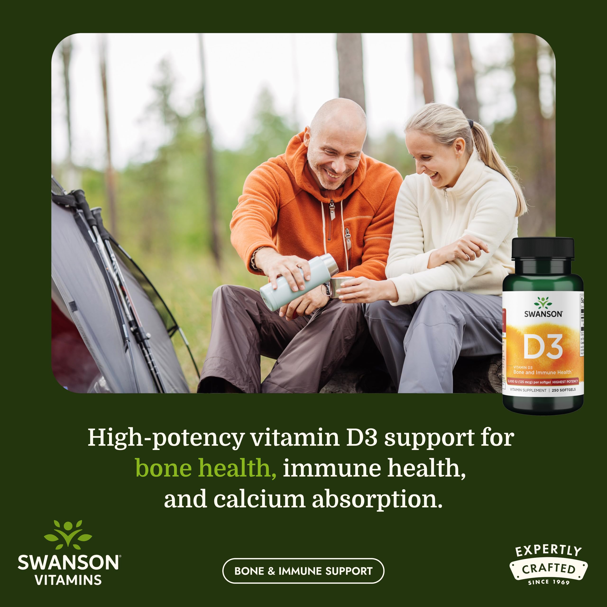 Swanson Vitamin D3 5000 IU Softgels, Cholecalciferol, 125 mcg (250 Count) — Amazon image 2