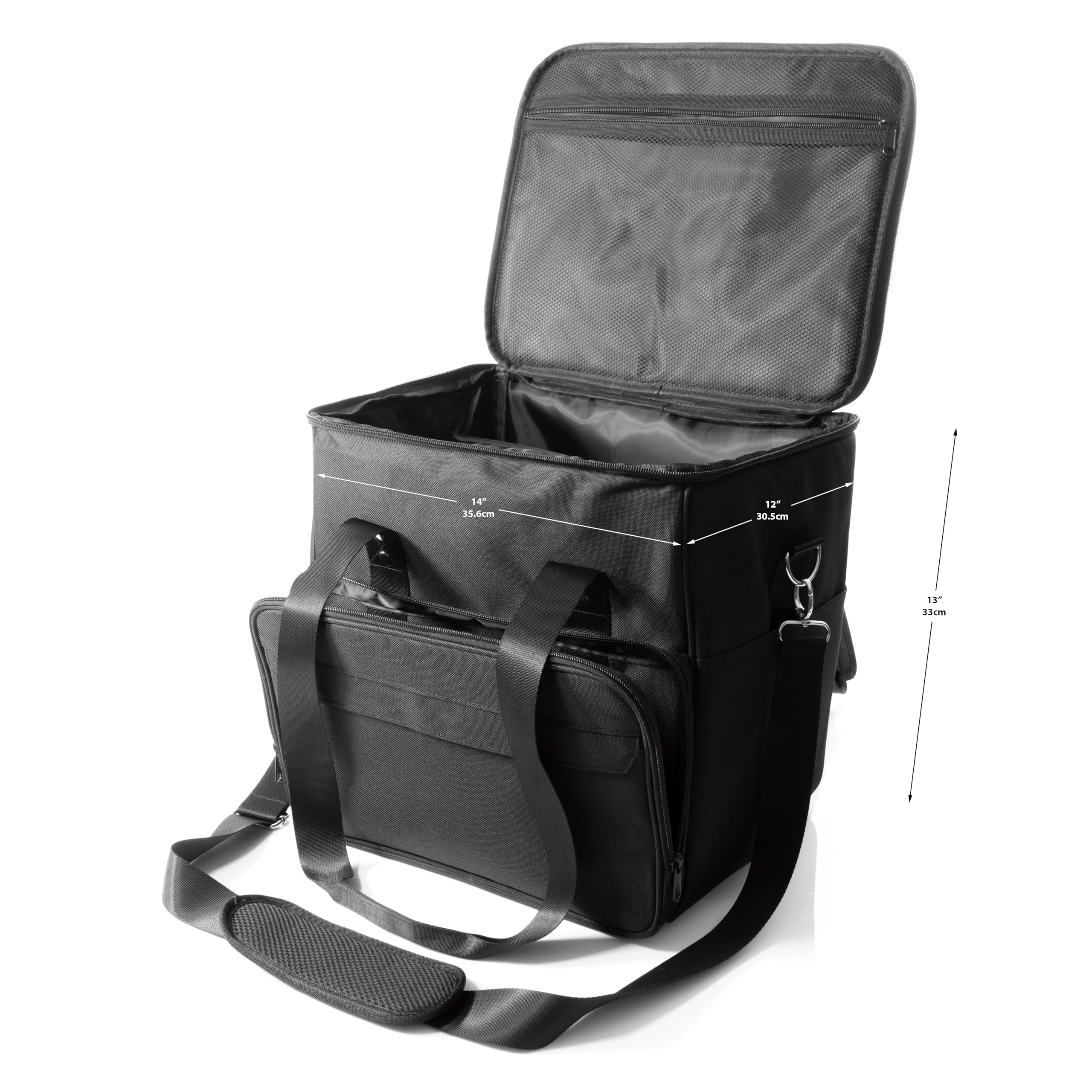 Bolsa de transporte de discos de vinilo para álbumes de 12 pulgadas o LPs, estuche de almacenamiento de viaje con divisores para hasta 60 discos de colección