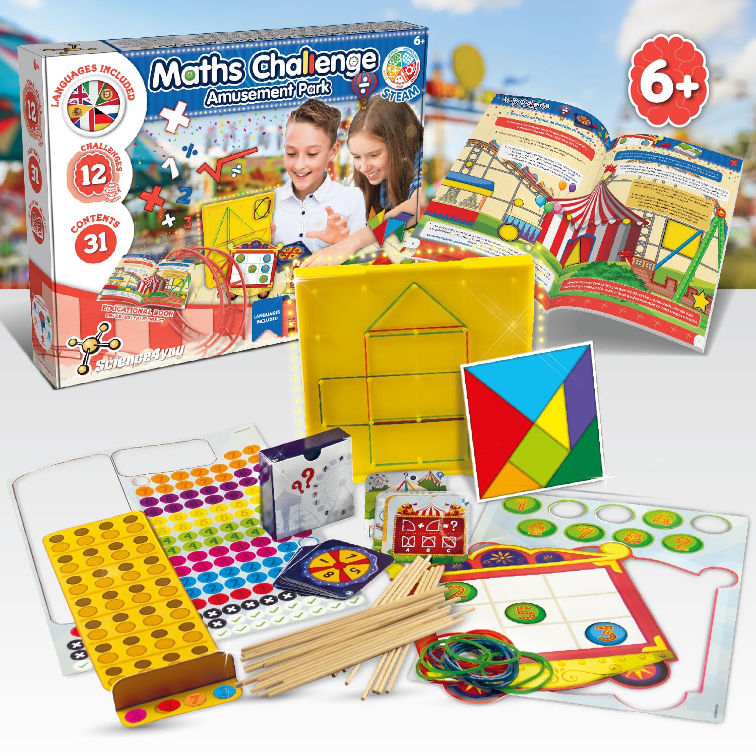 Science4you Sfida Matematica - Giochi Matematici per Bambini, Giochi Educativi Montessori 5 6 7 8+ anni con 12 Sfide di Matematica - Giochi di Società per Bambino e Bambina