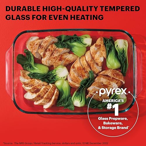 Miniatura 2 de Pyrex Easy Grab - Juego de 8 platos de vidrio para hornear con tapas, (1.5 cuartos de galón, 2 cuartos de galón, 3 cuartos de galón, 8 pulgadas),
