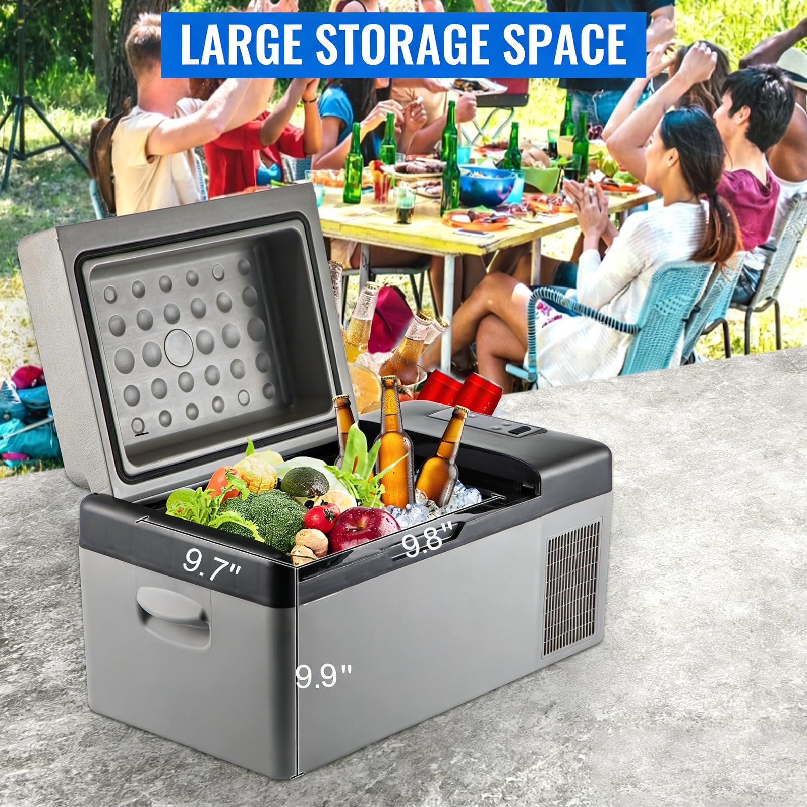 Frigorifero Portatile Auto 12V, Frigo Compressore da Campeggio -20℃~20℃, Mini Congelatore per Auto Camper SUV e Viaggi, Raffreddamento Rapido per Bevande, Alimenti e Outdoor