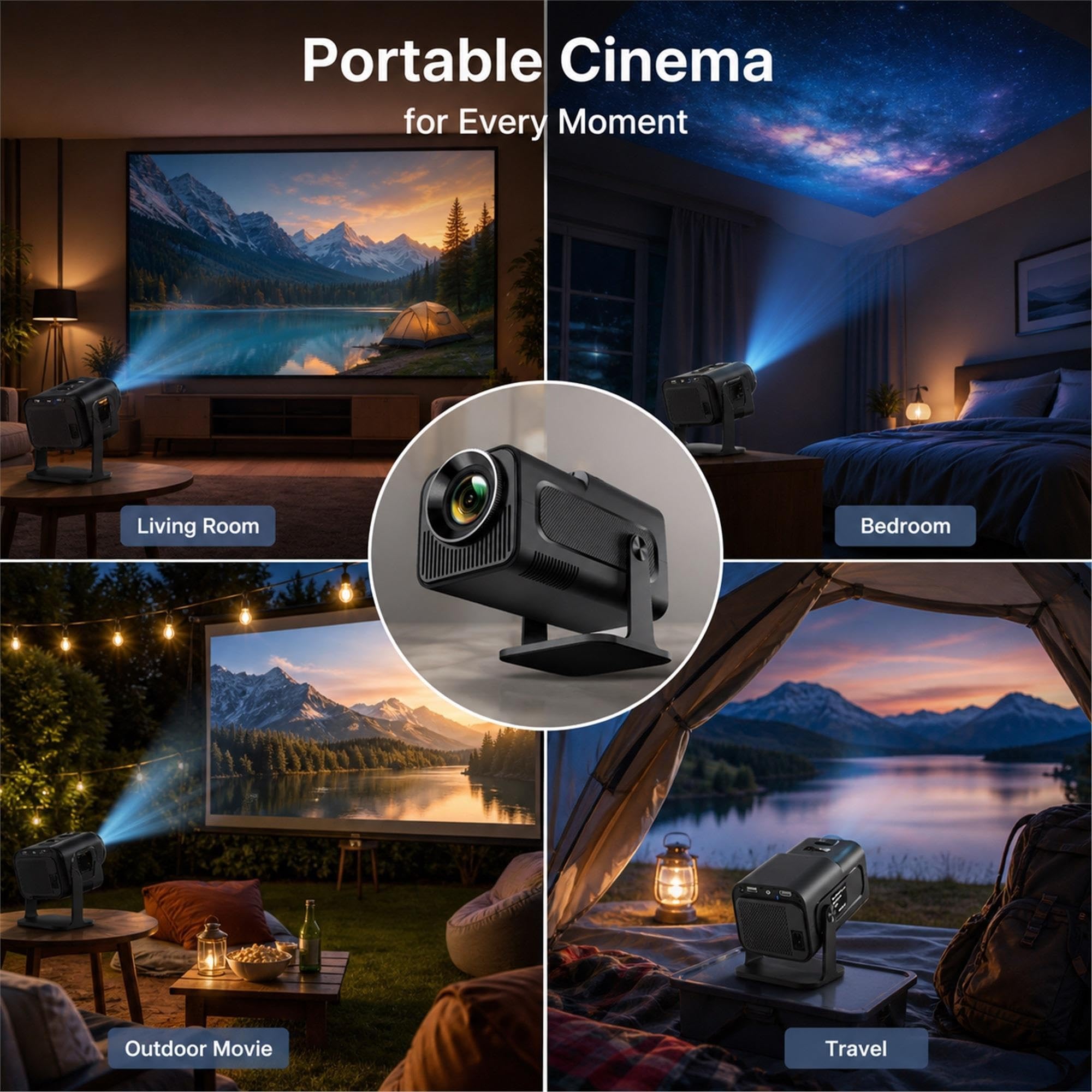 Proyector portátil Hy320 con 1080P Nativo