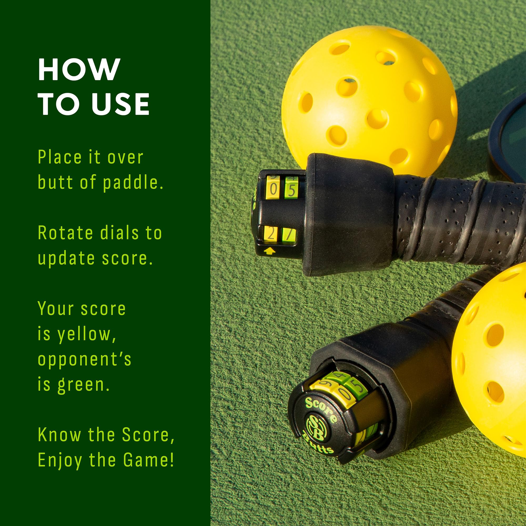 Pickleball Scorekeeper (1 Ct), Attaches to Paddle, Easily Keeps Score of Points While You Play, Pickleball Score Keeper for Paddles Rackets Racquets, Counting Recording Scoring