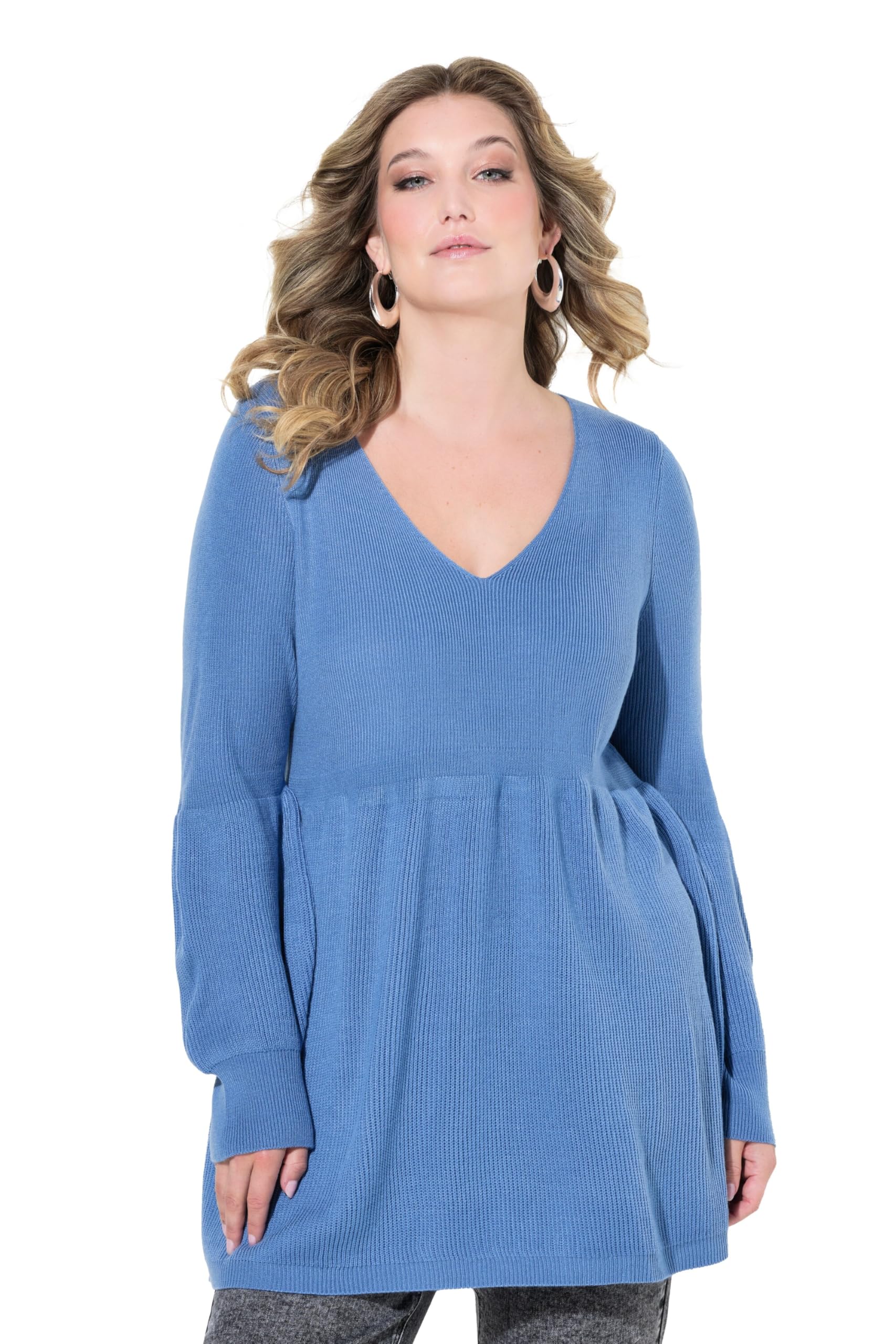 MIAMODA Damen große Größen Übergrößen Plus Size Pullover, KaschmirFeel, breites Schößchen 836035