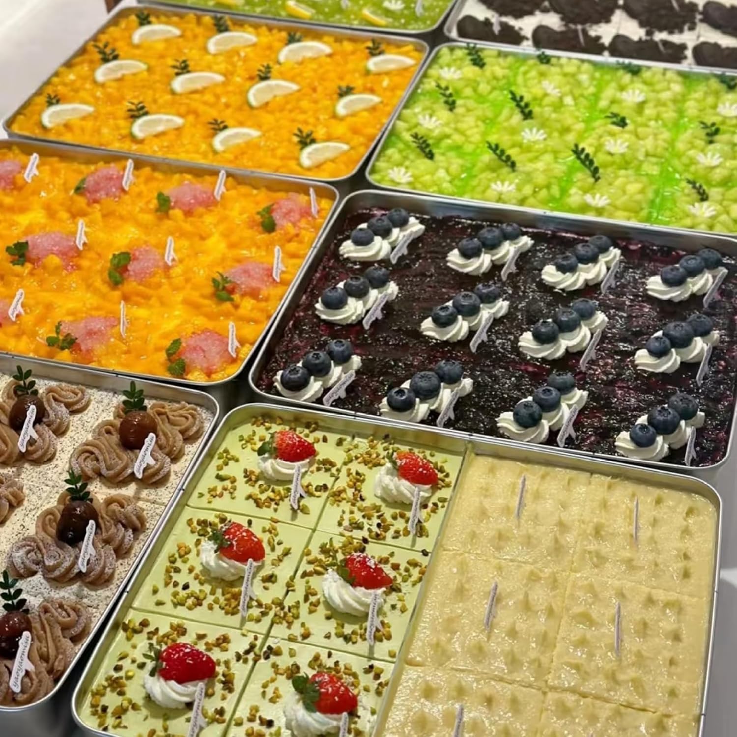 Stainless Steel Baking Pans with Lid, 11x9x3 Inch Heavy Duty Stainless Steel Cake Pans with Clear Lid, Baking Tray for Roasting, Storage, Ideal for Cakes, Brownie, Lasagna