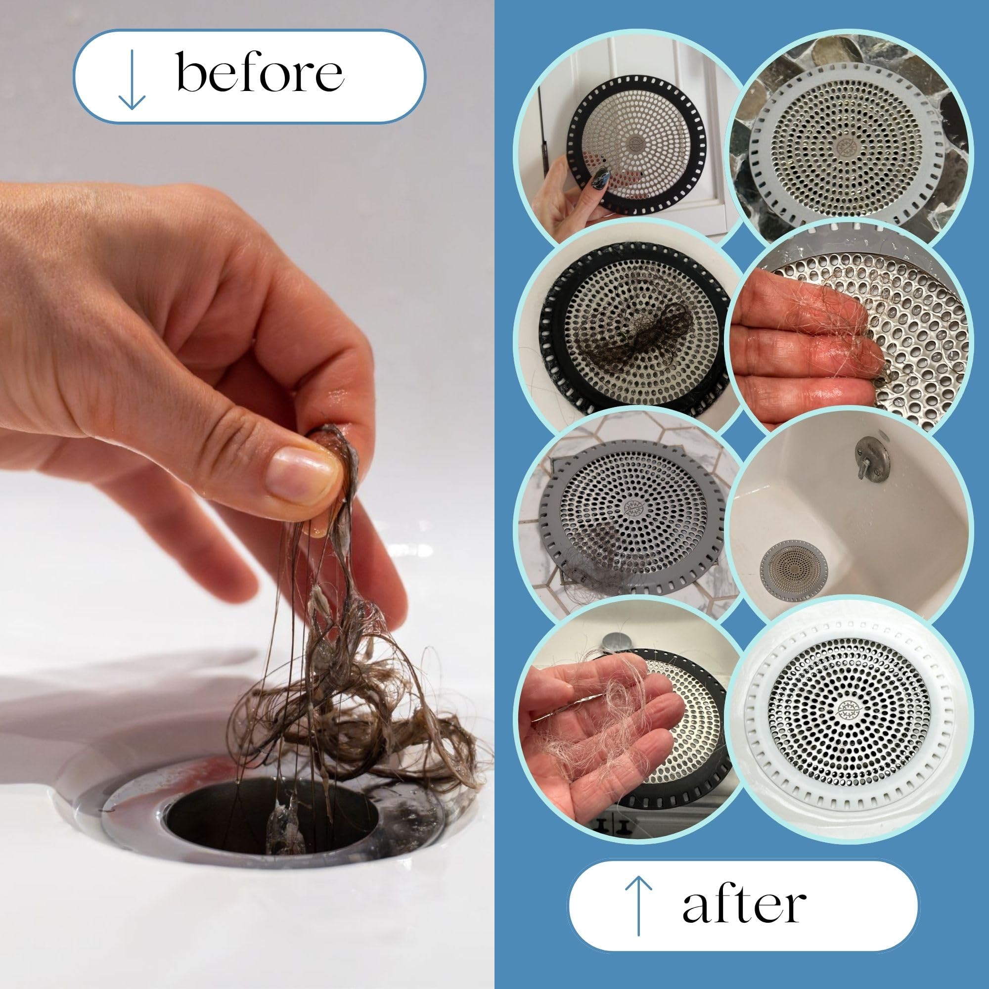 Filtre Récupérateur Pour Sol De Douche - Grille De Protection Anti-cheveux Pour Bonde De Salle De Bain
