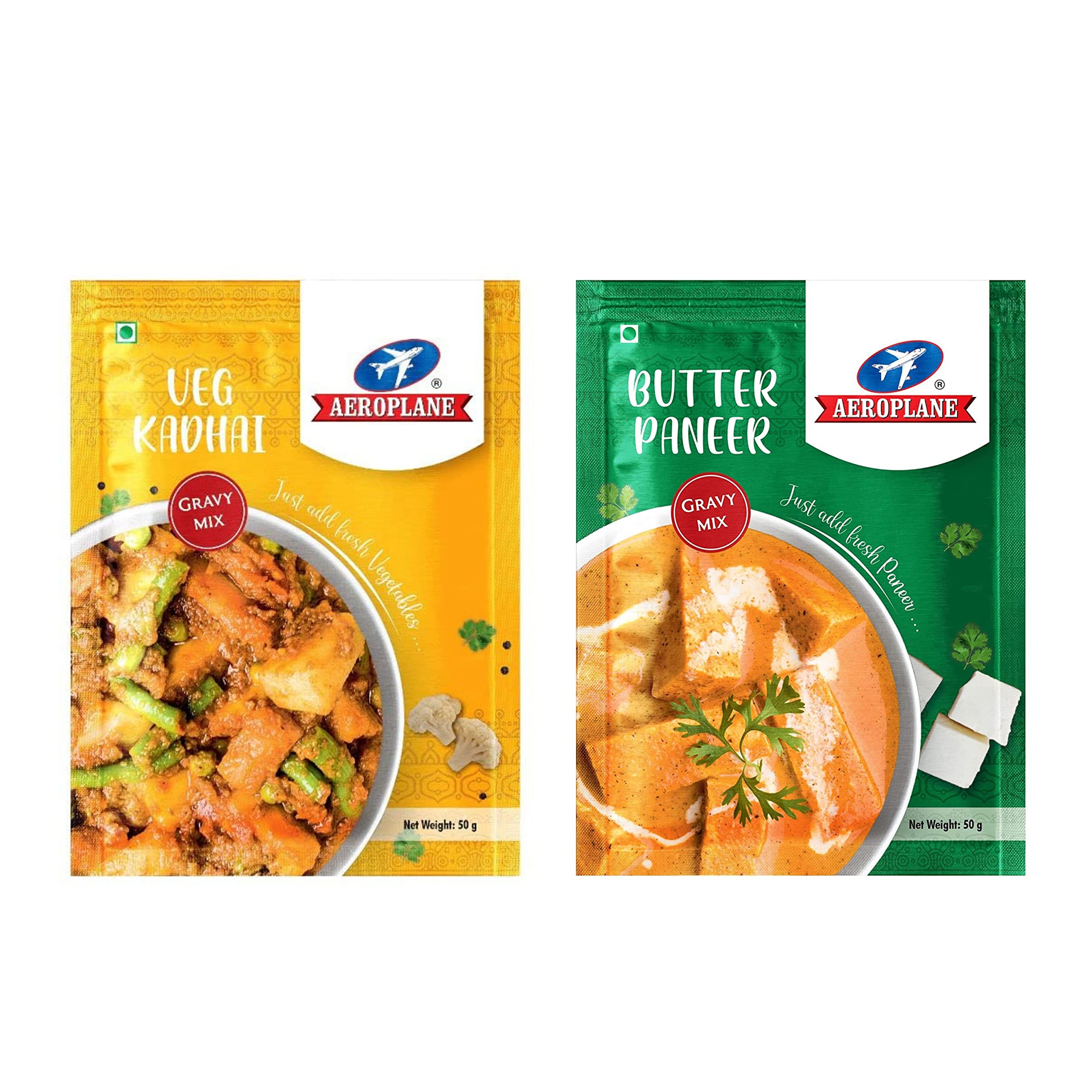 AEROPLANE | COMBO OF VEG KADHAI AND BUTTER PANEER MASALA GRAVY MIX(PACK OF 50GM) (B09Y5GZLHV) Amazon Price History, Amazon Price Tracker