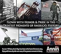 Vista 5 de Annin Flagmakers (19417) Poly/Cotton American Flag, Made in USA, 3 x 5 Feet, All-Weather