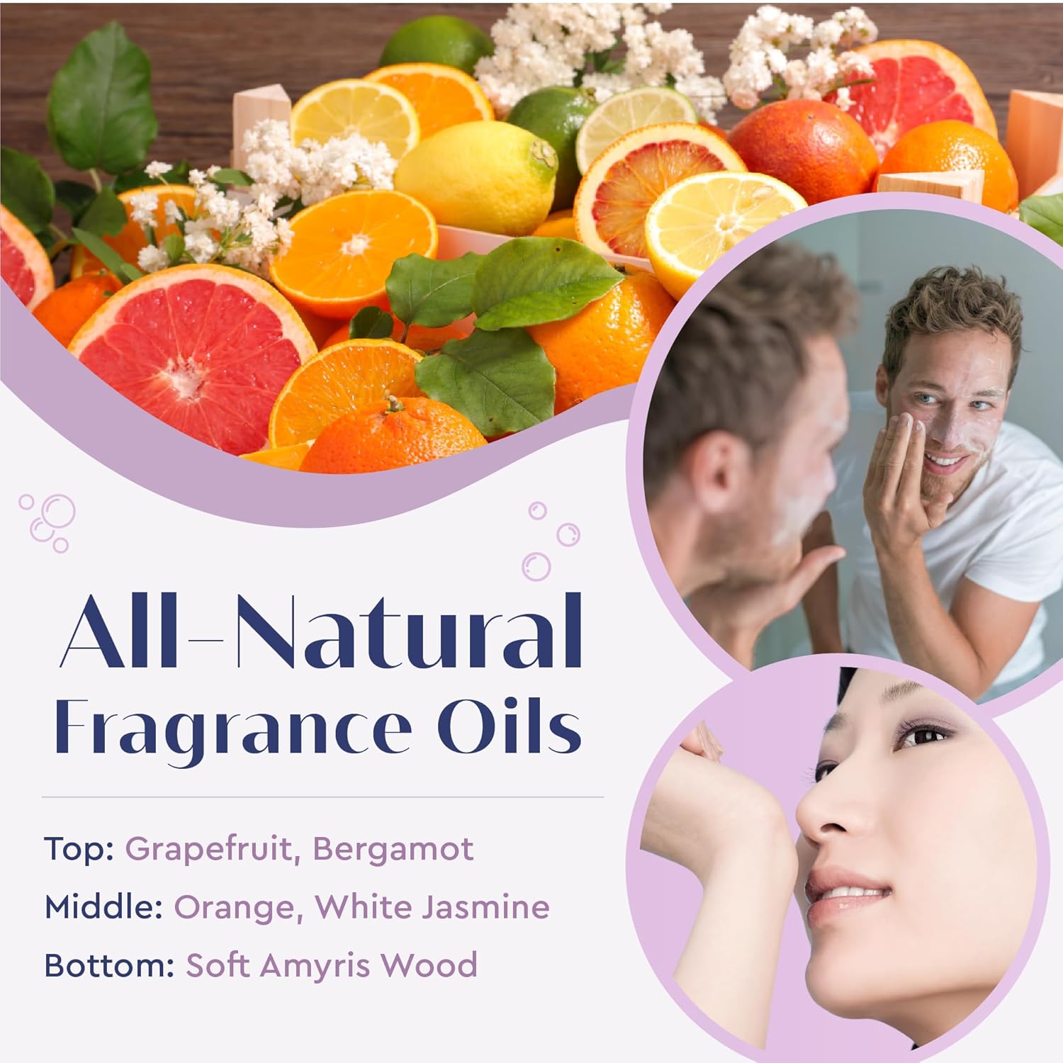 Baudelaire Exfoliating Grapefruit Loofa Soap - Natural Fragrance - Hydrating & Moisturizing Triple-Milled Luxury, 5 oz (Pack of 6)